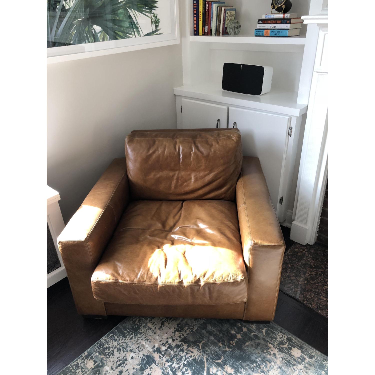 Restoration Hardware Vintage Custom Leather Chair - image-2