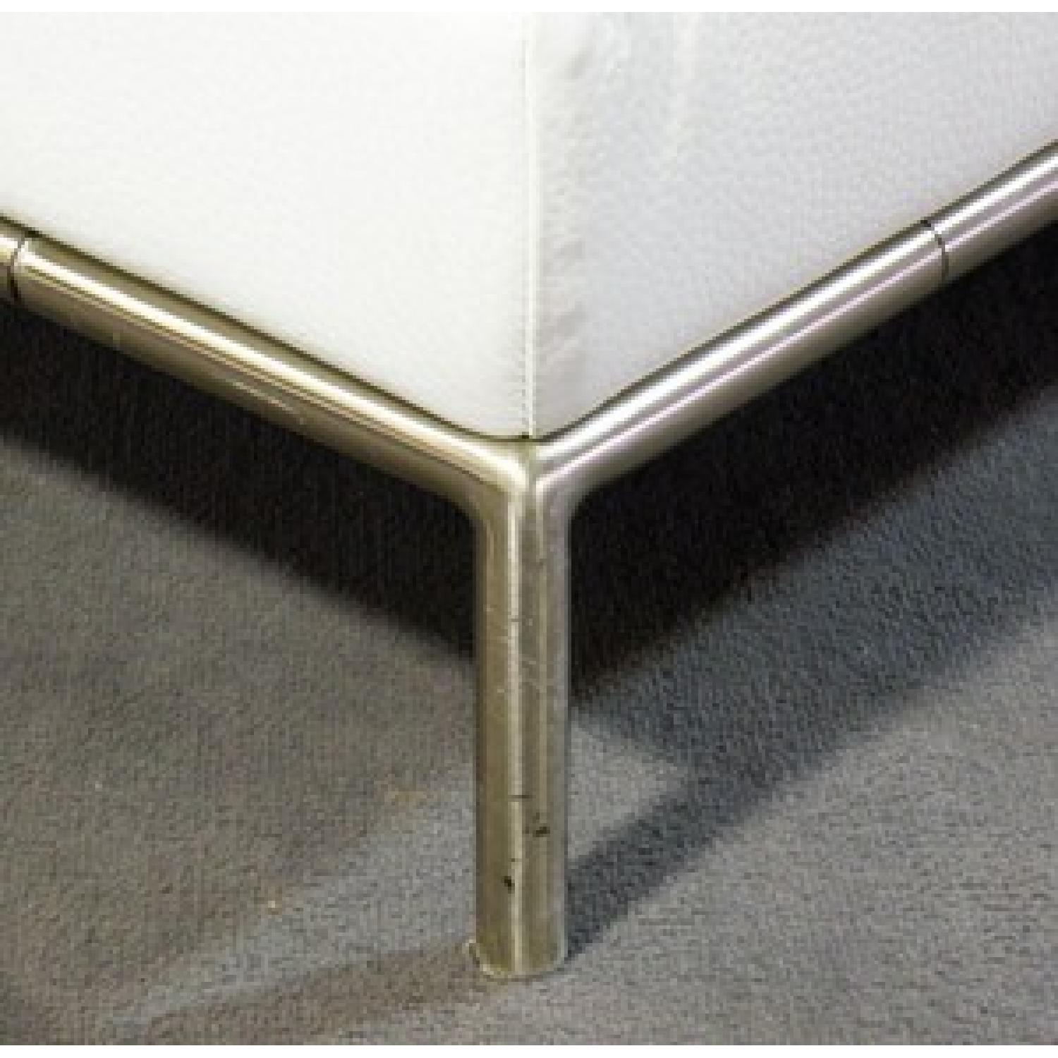 Ikea Arild White Leather Sofa & Ottoman - image-4