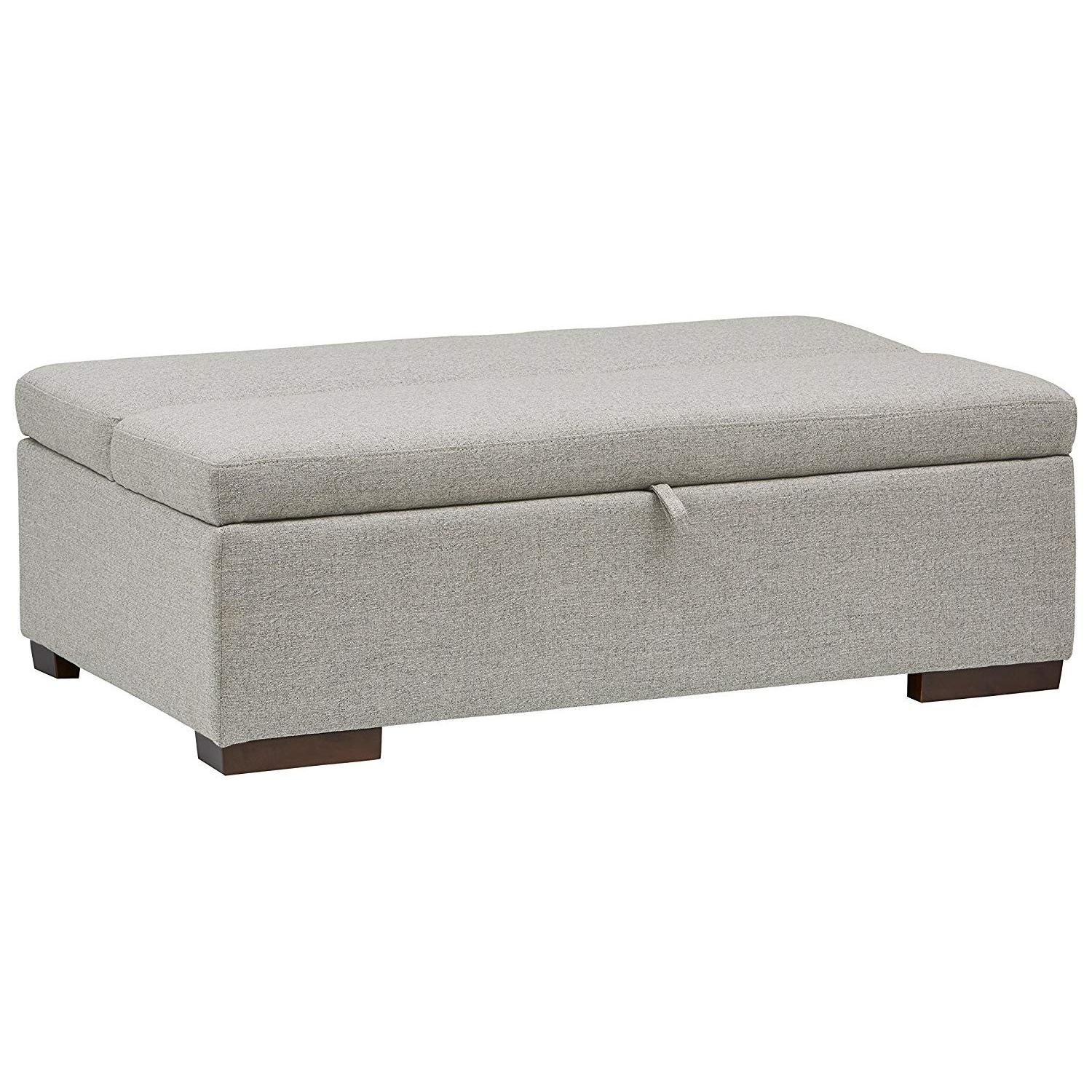 Rivet Fold Modern Twin Size Ottoman Sofa Bed - image-0