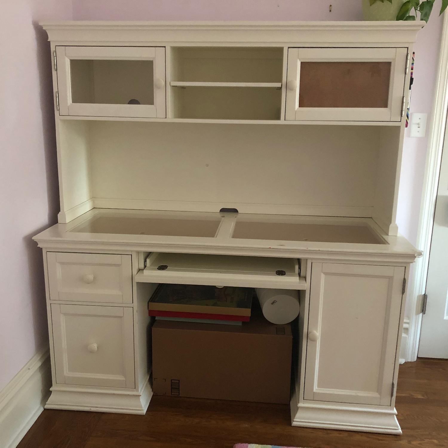 Pottery Barn White Computer Study Desk - image-1