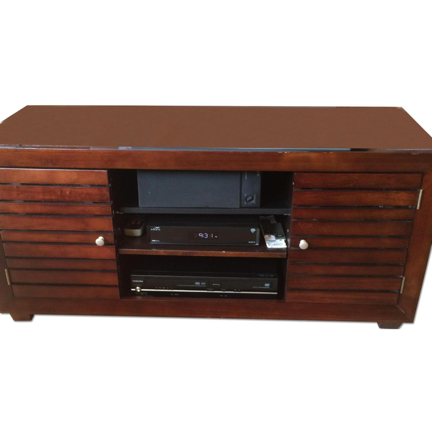 Ethan Allen Cherry Wood TV Unit - AptDeco
