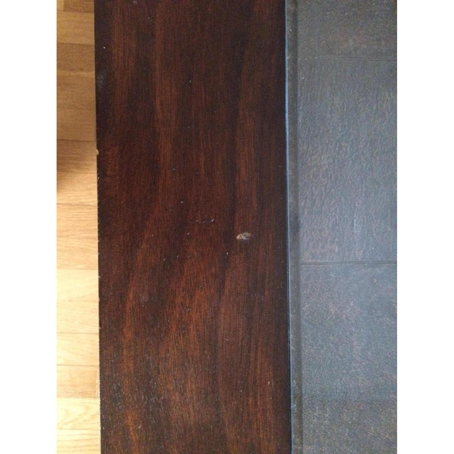 Value City Furniture Dark Wood & Beveled Glass Coffee Table - image-5