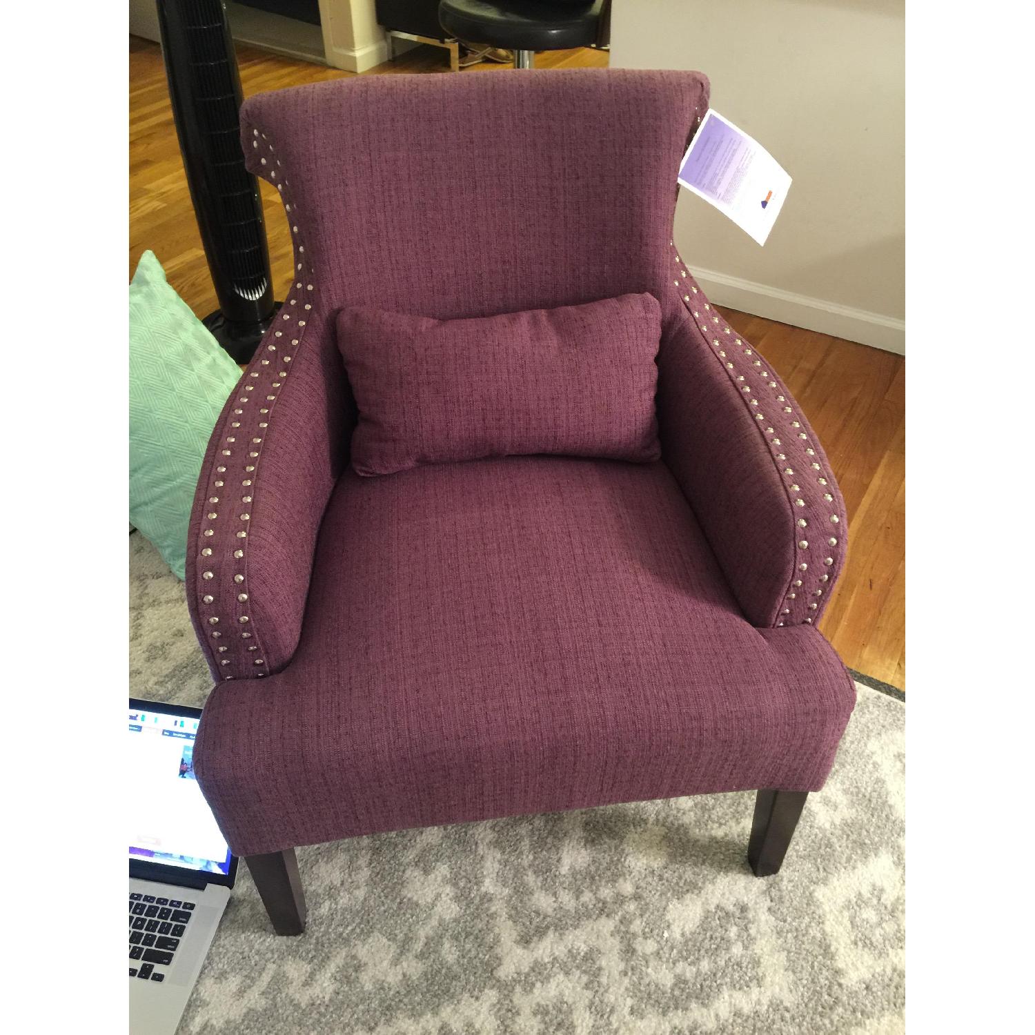 Hokku Designs Purple Studded Sofa Chair - image-1