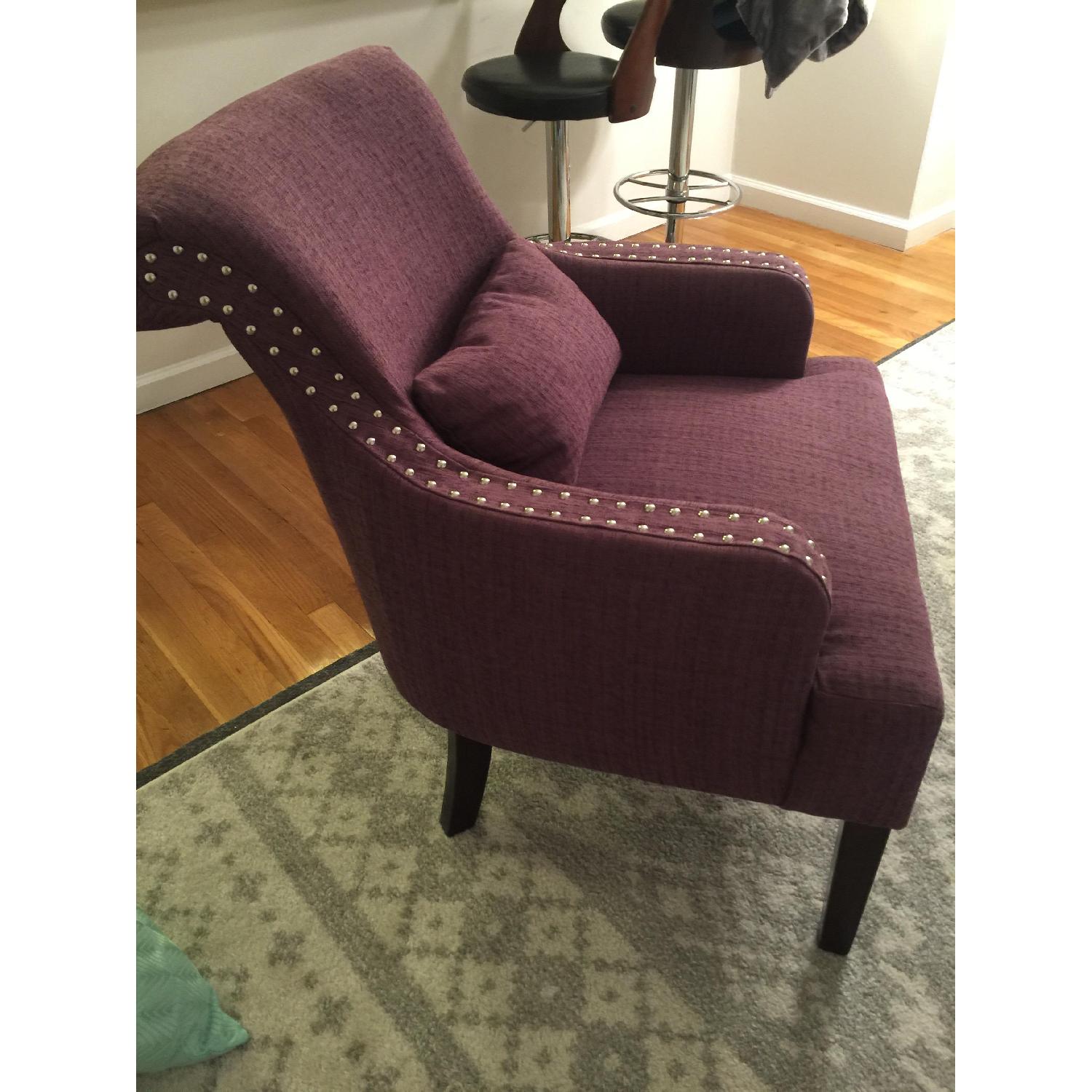 Hokku Designs Purple Studded Sofa Chair - image-2