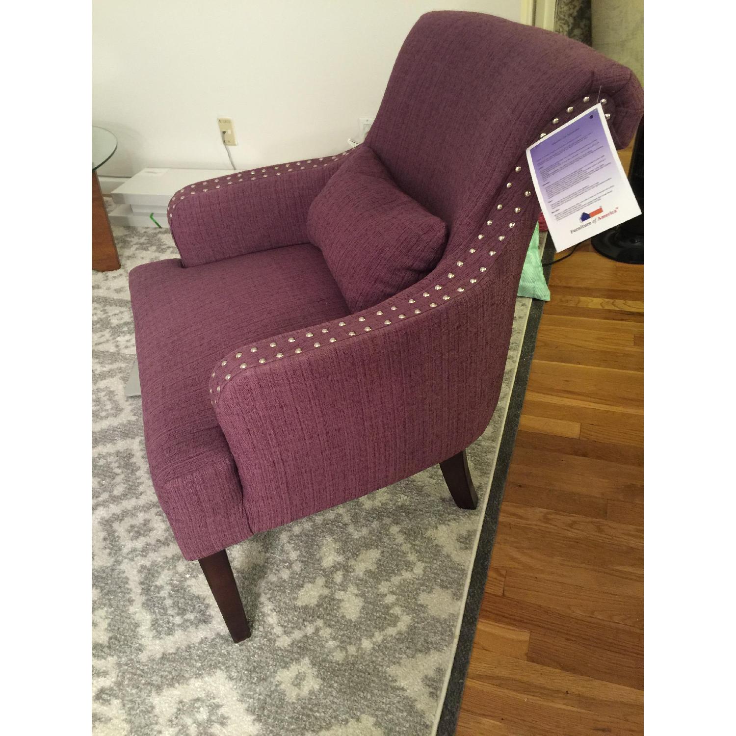 Hokku Designs Purple Studded Sofa Chair - image-3