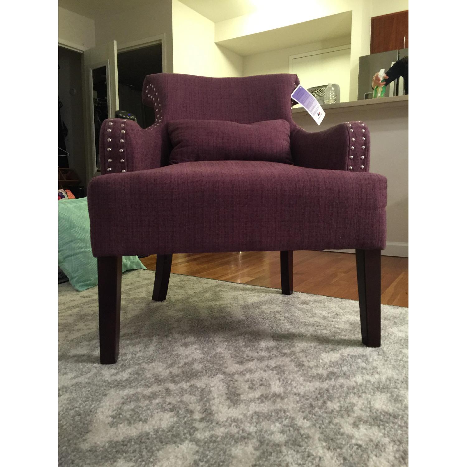 Hokku Designs Purple Studded Sofa Chair - image-5