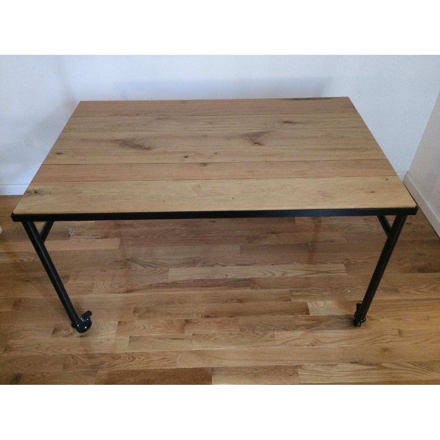 Ikea Solid Wood & Metal Dining Table - image-1