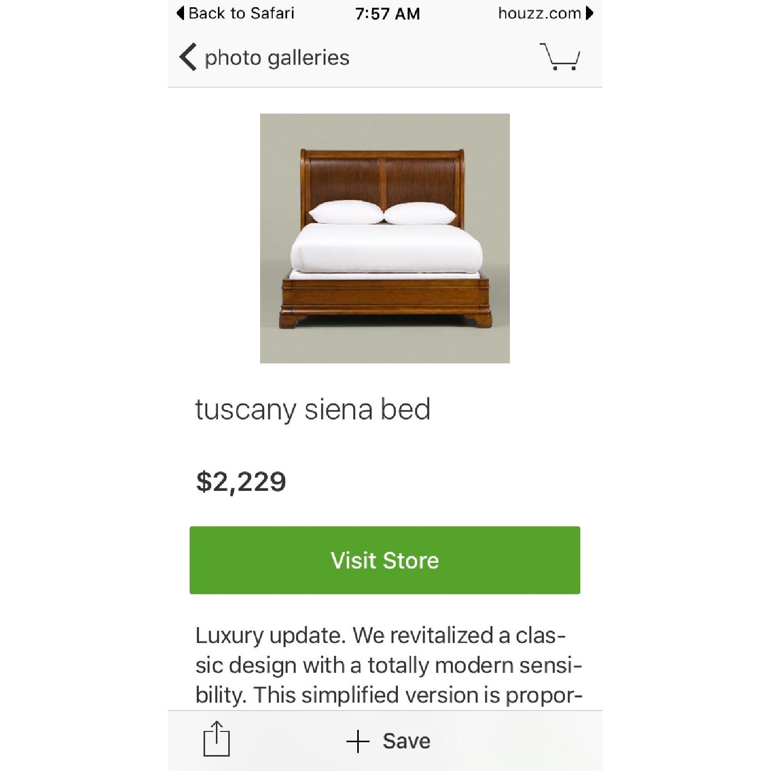 Ethan Allen Siena Queen Size Sleigh Bed Frame - image-4