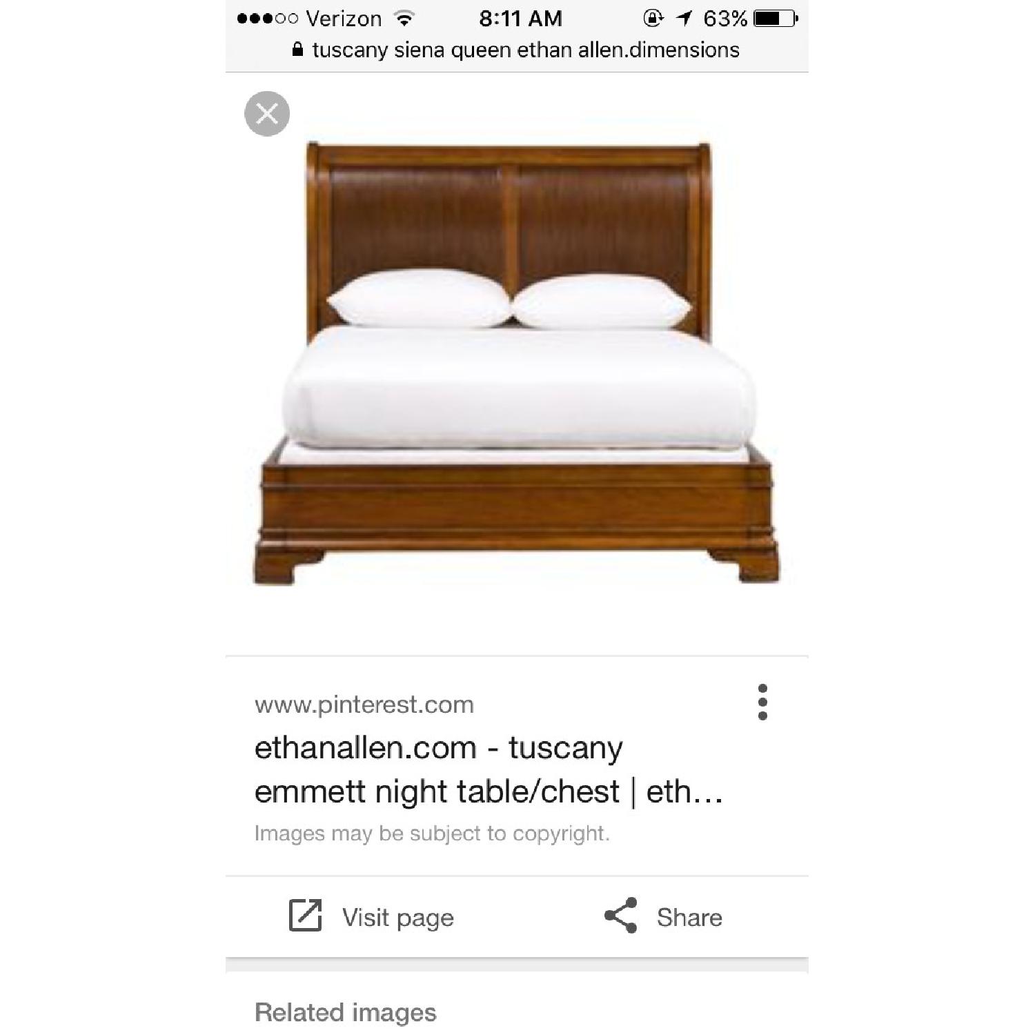 Ethan Allen Siena Queen Size Sleigh Bed Frame - image-5