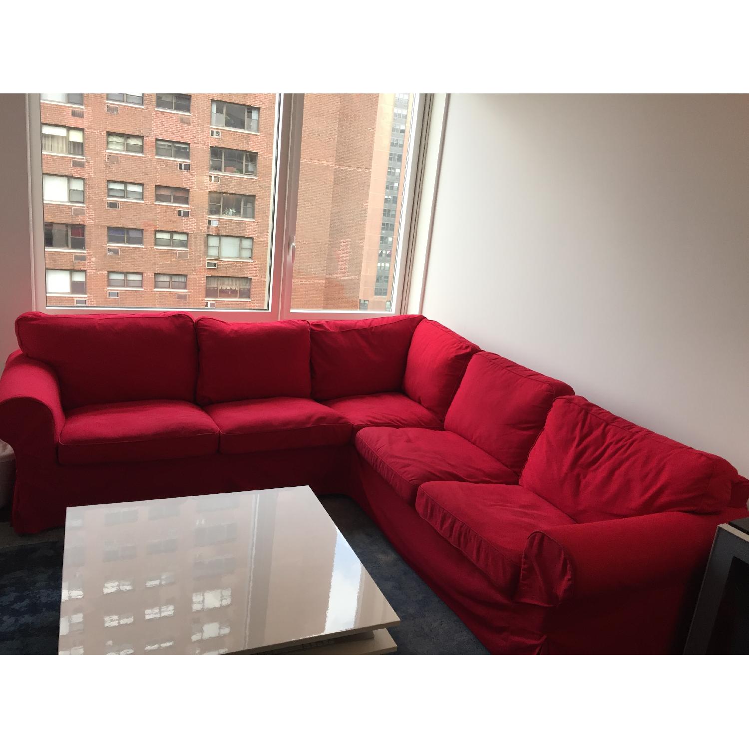 Ikea Ektorp Red Corner Sectional Sofa - image-1