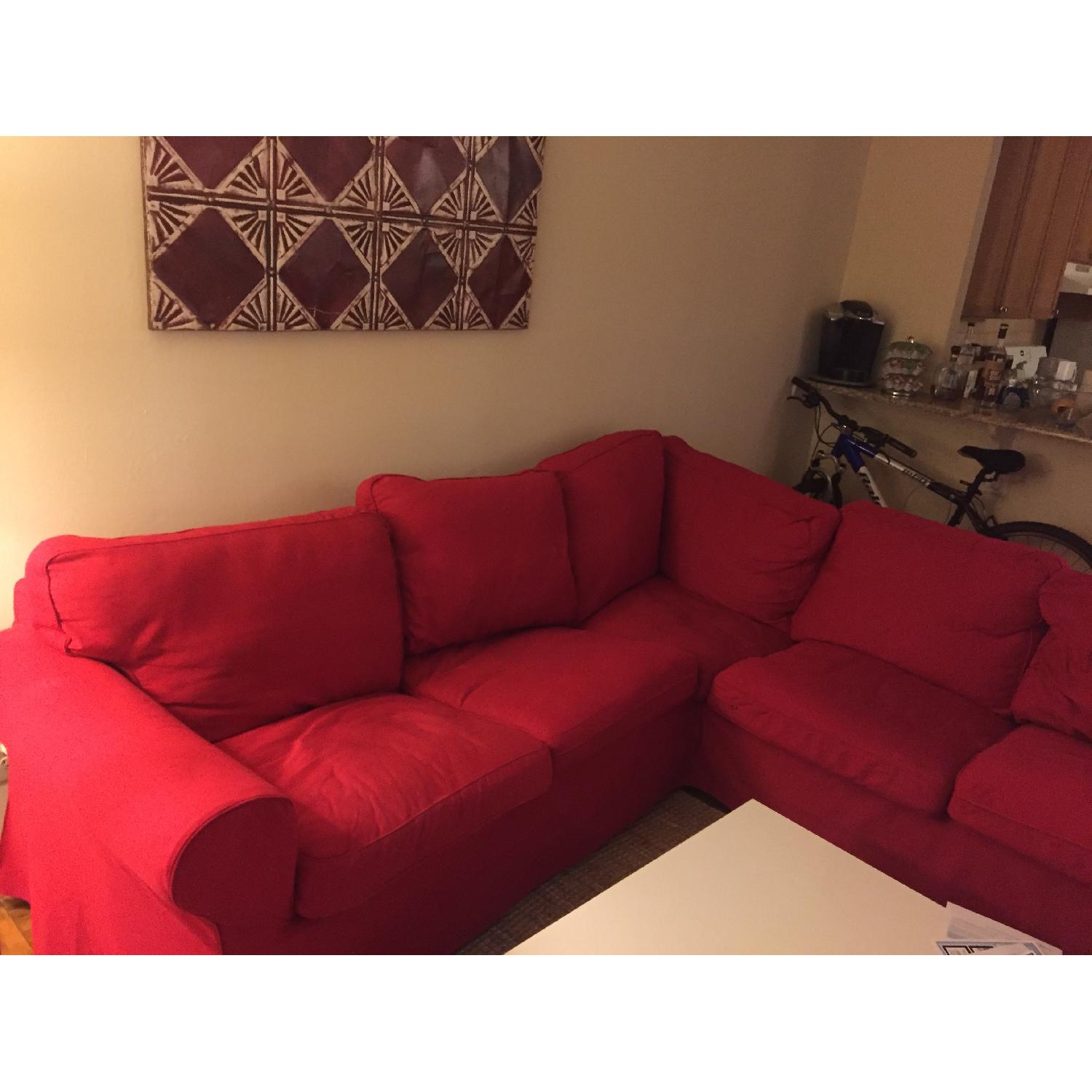 Ikea Ektorp Red Corner Sectional Sofa - image-3