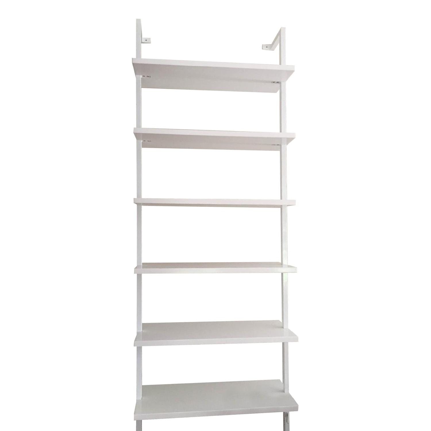 CB2 Stairway White Lacquer WallMount Bookshelf AptDeco
