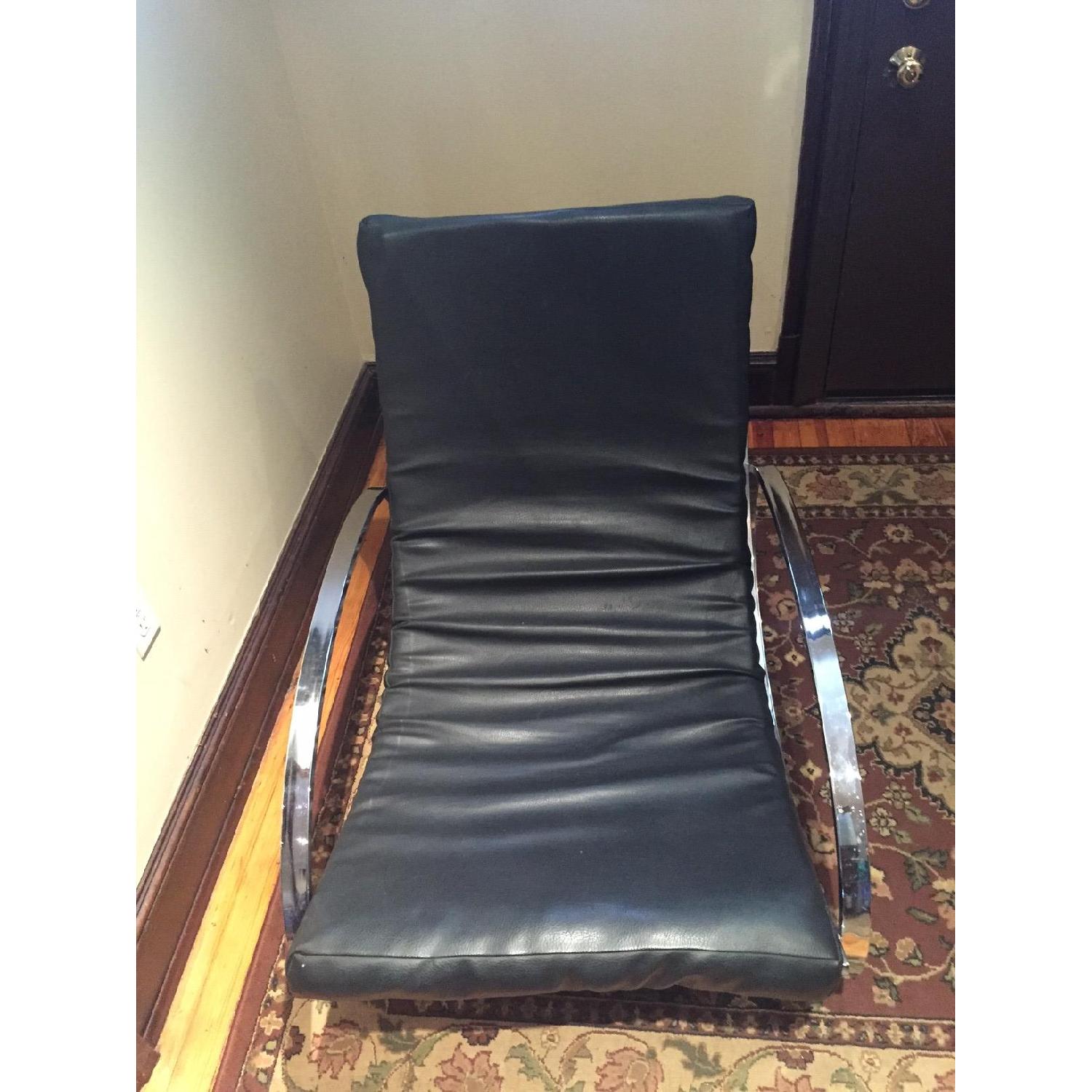Chrome Base Rocking Chair Vintage Chrome Elliptical Base Rocking Chair - AptDeco