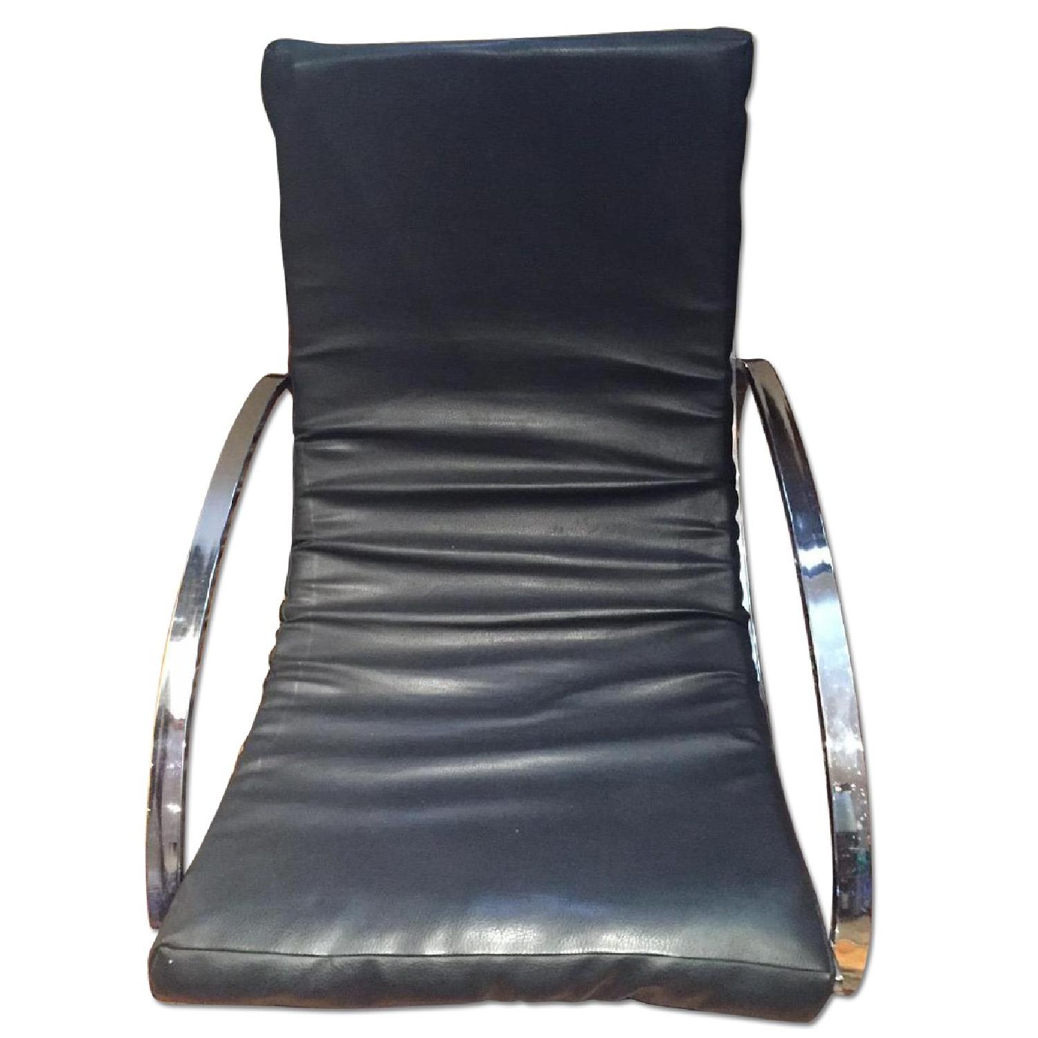 Chrome Base Rocking Chair Vintage Chrome Elliptical Base Rocking Chair - AptDeco