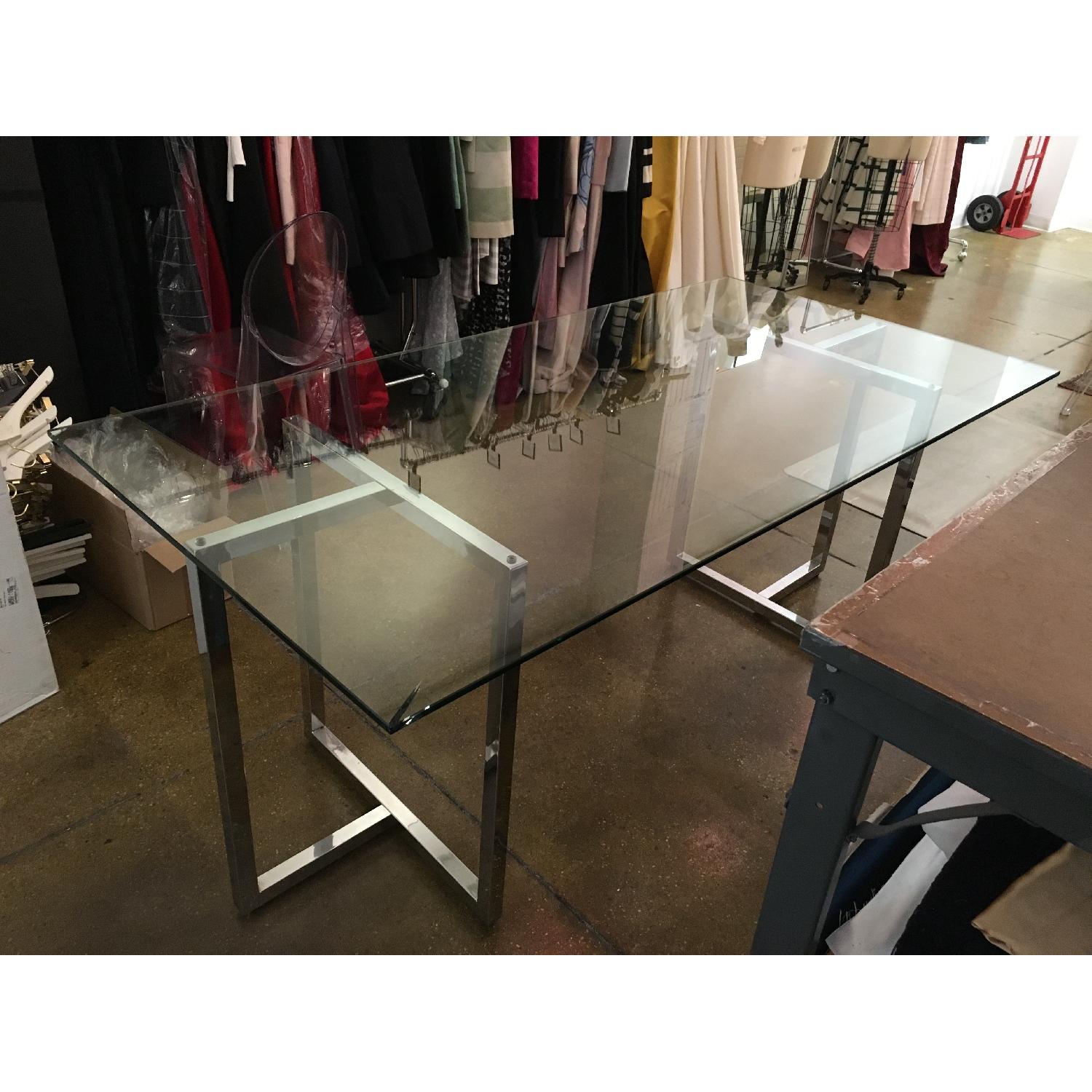 CB2 Smart Glass Top Executive Desk AptDeco