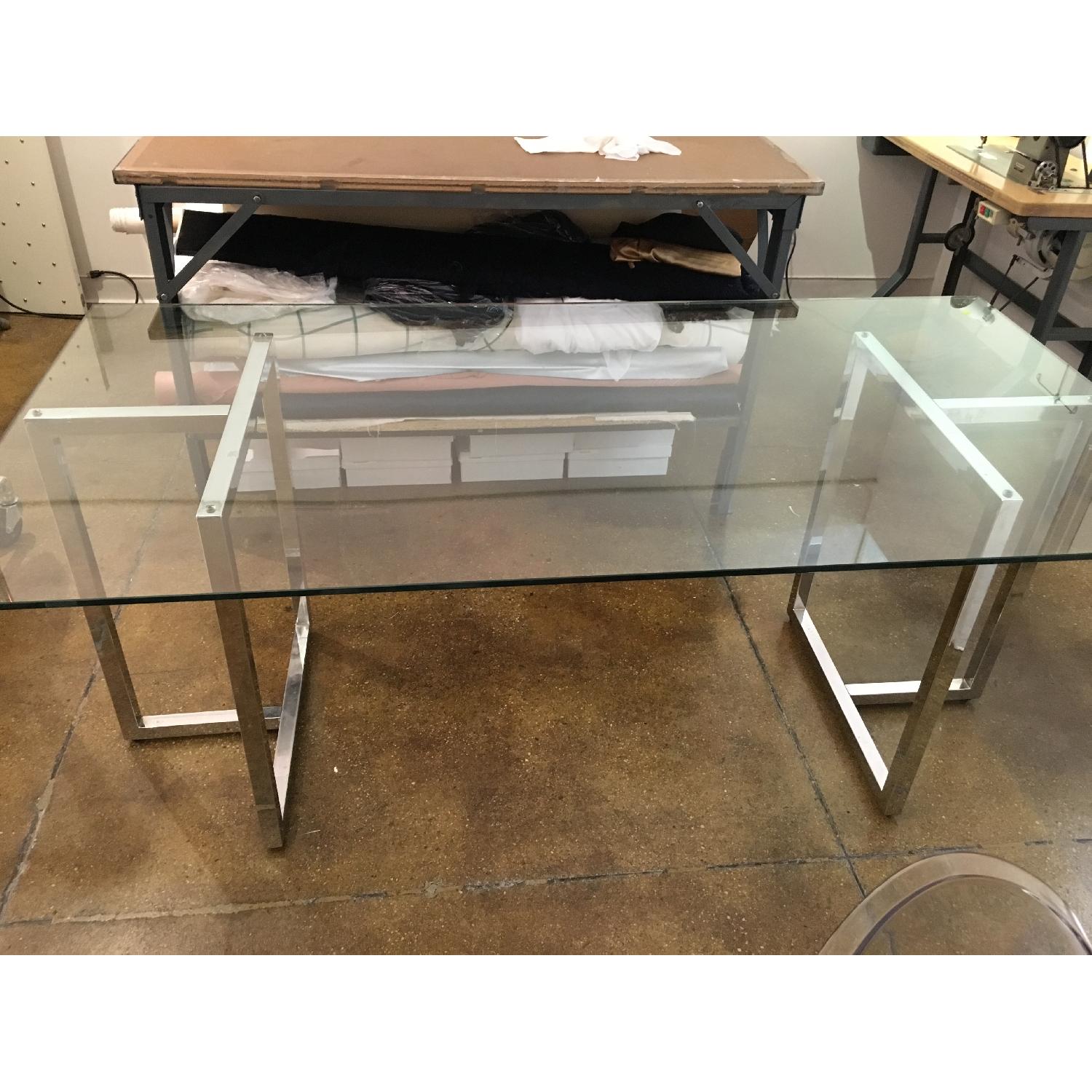 CB2 Smart Glass Top Executive Desk AptDeco