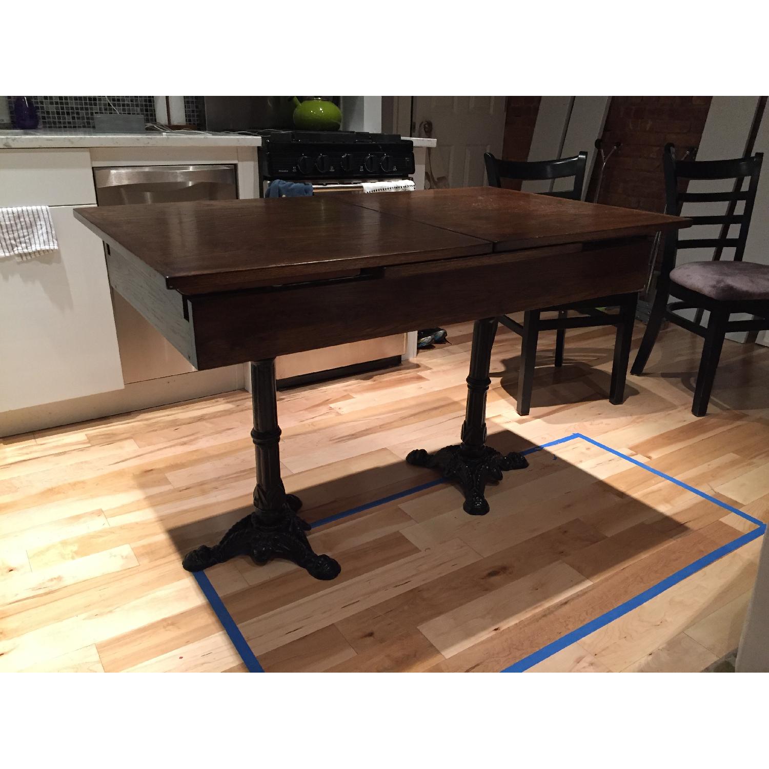 Wood & Iron Extending Dining Table - image-1