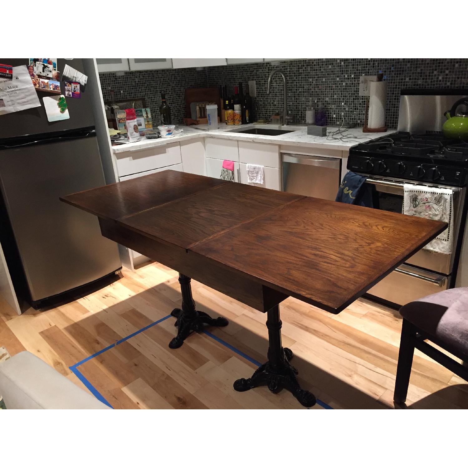 Wood & Iron Extending Dining Table - image-2