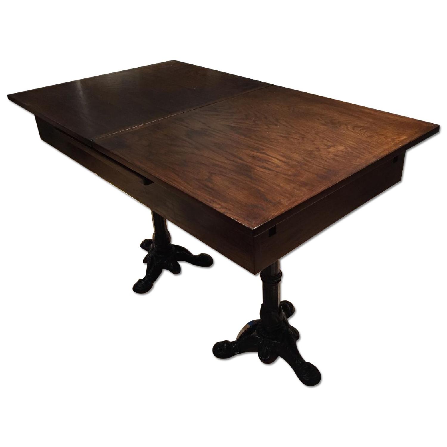 Wood & Iron Extending Dining Table - image-0