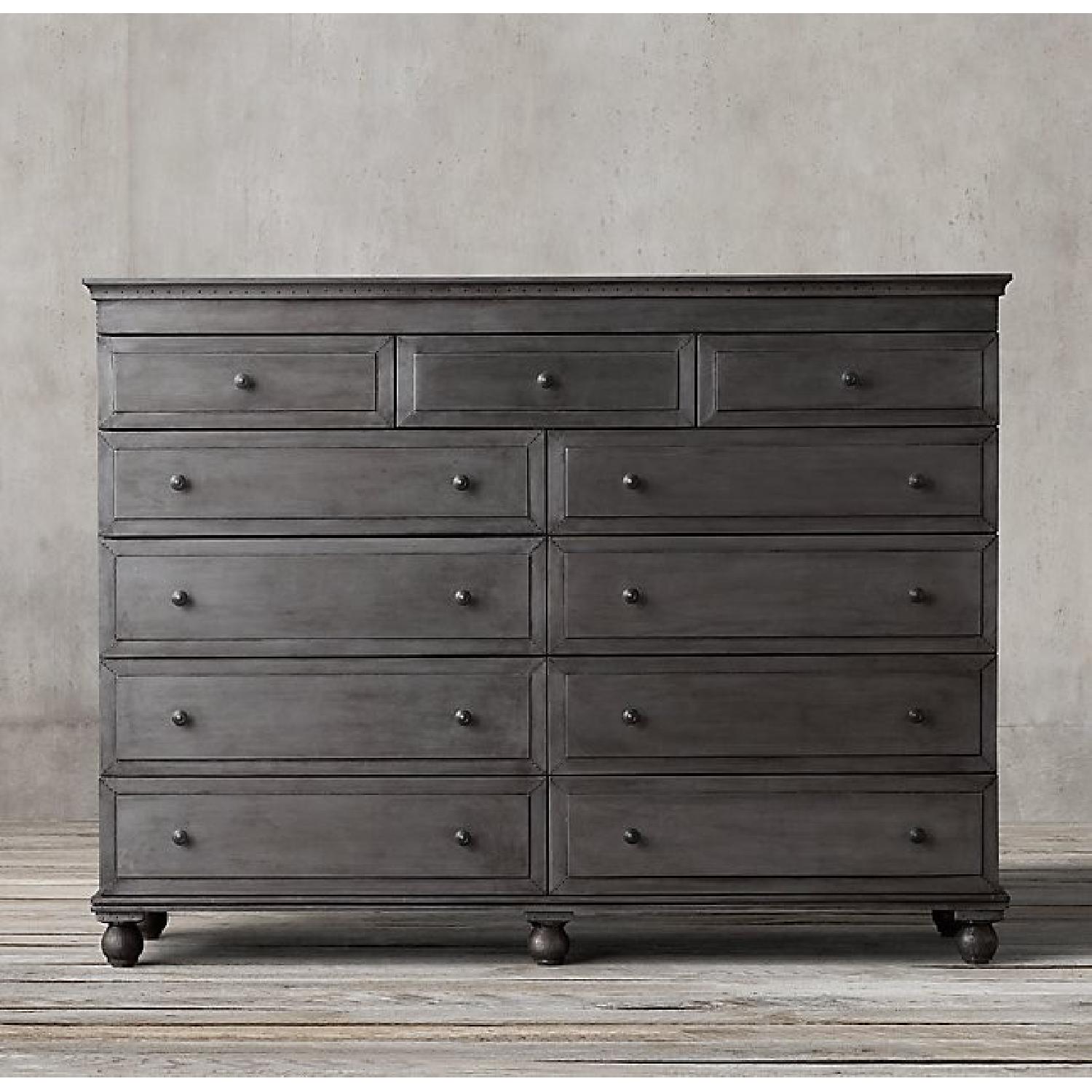 Restoration Hardware 11 Drawer Zinc Dresser - image-7