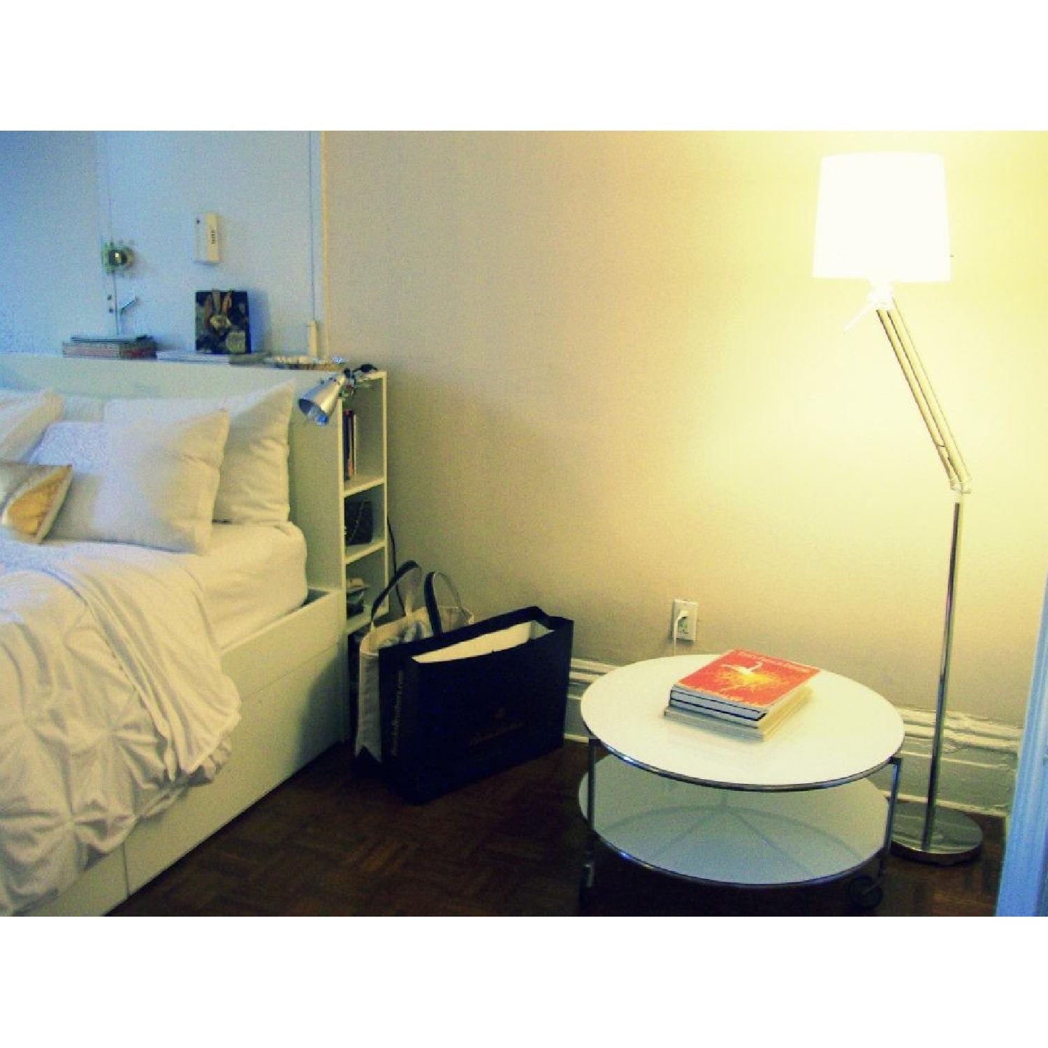 Ikea Strind White Glass Coffee Table AptDeco