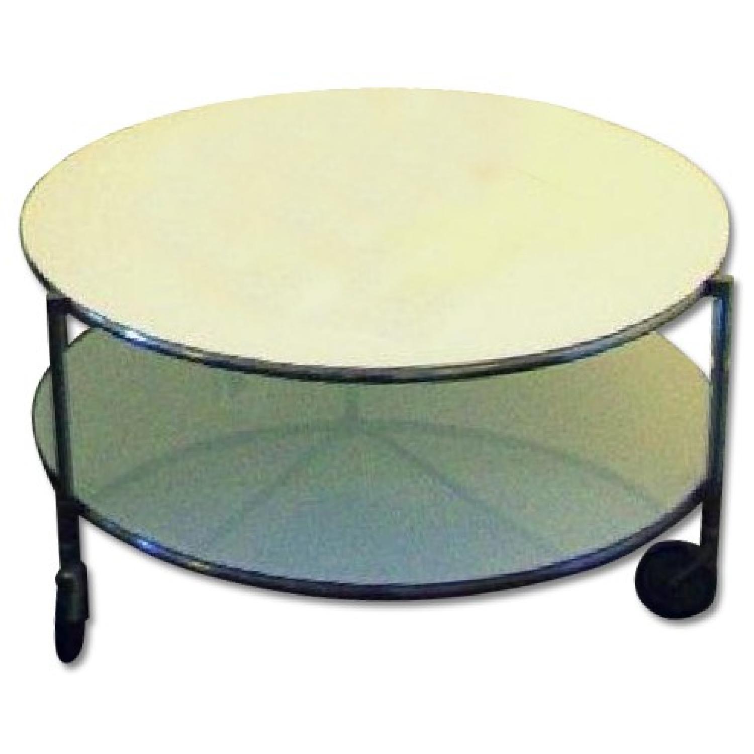 Ikea Strind White Glass Coffee Table AptDeco