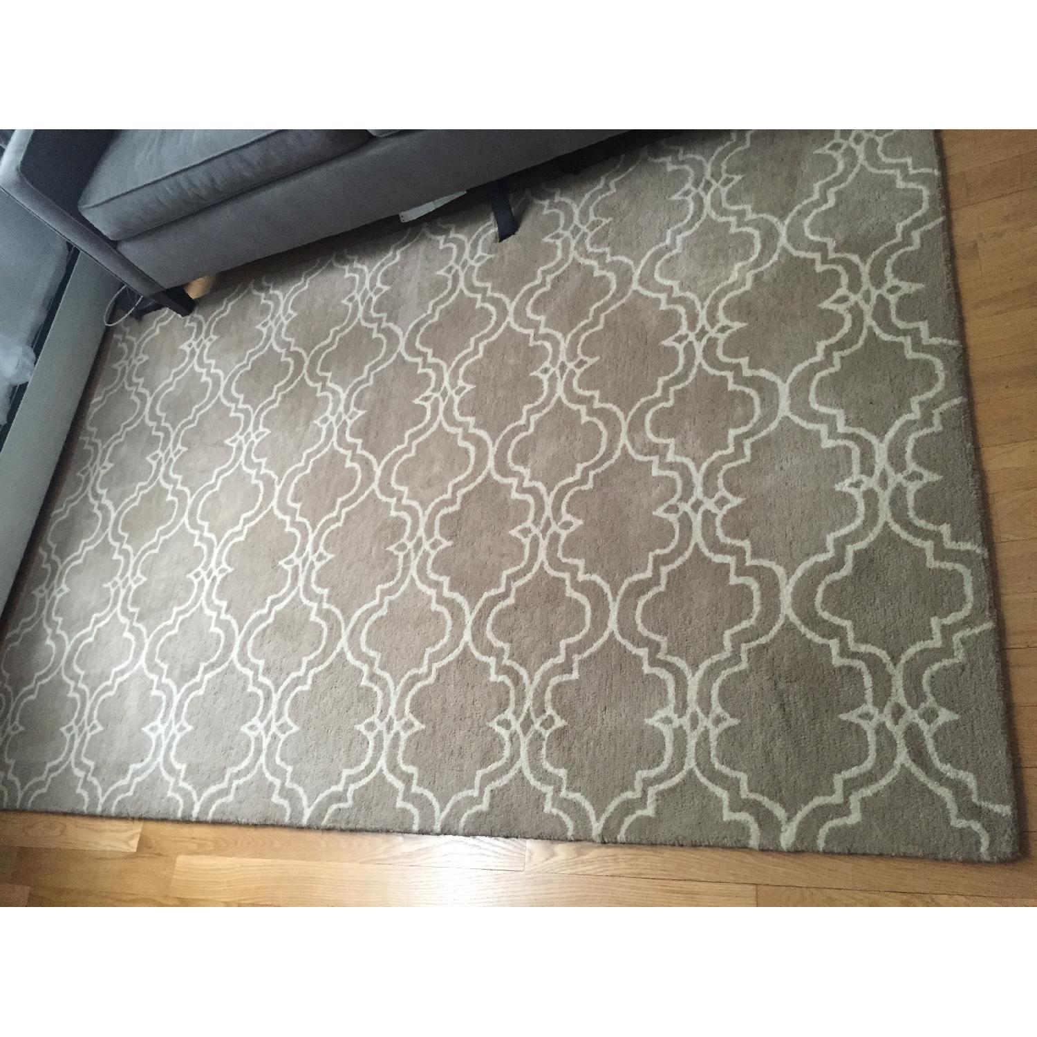 Pottery Barn Scroll Tile Wool Rug - image-1