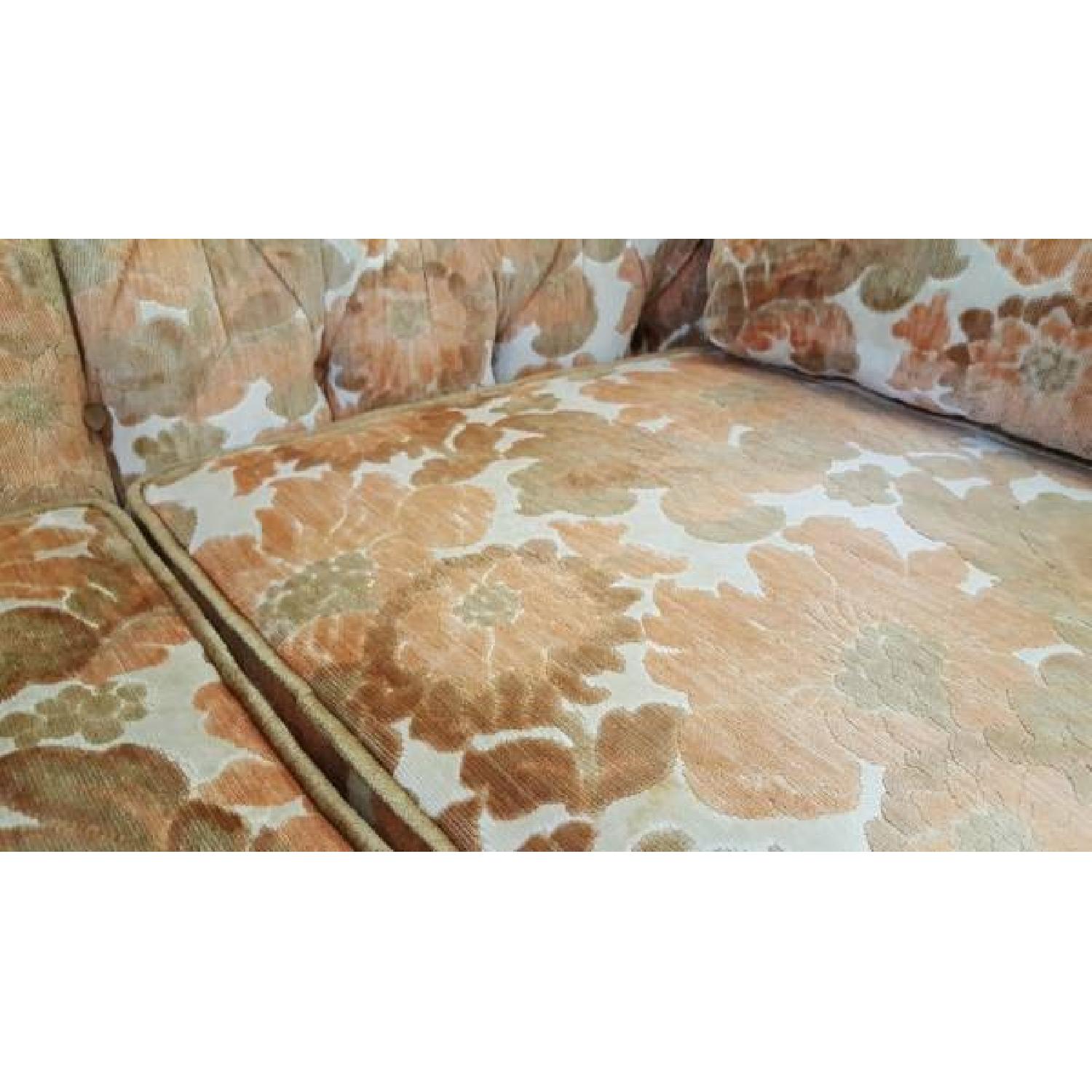 Mid-Century Velvet Chesterfield Peach Loveseat - image-4