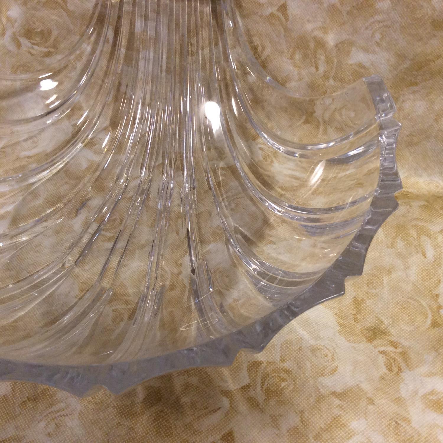 Mikasa Etched Lead Crystal Large Shell Serving Dish - image-1