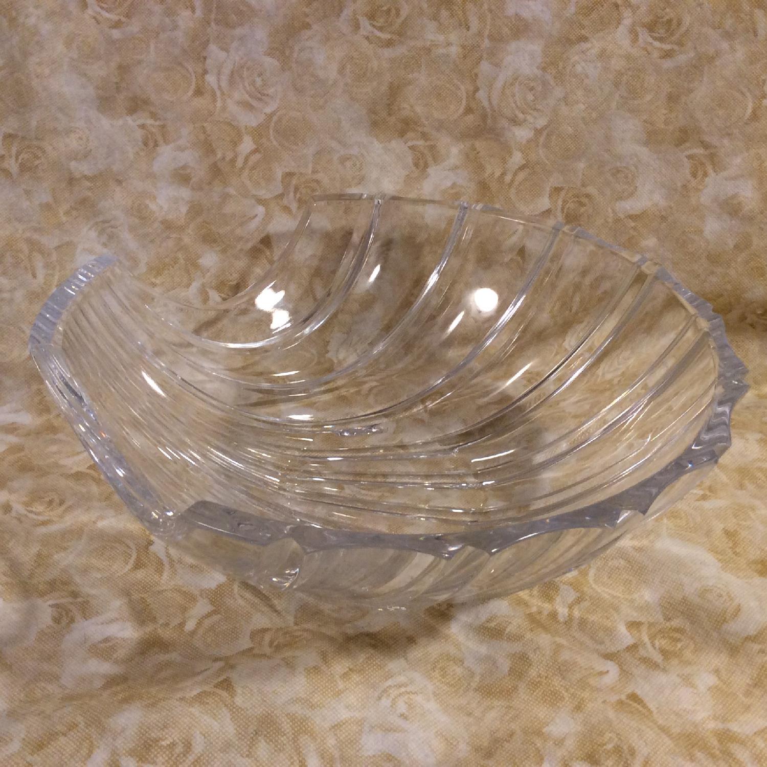 Mikasa Etched Lead Crystal Large Shell Serving Dish - image-5