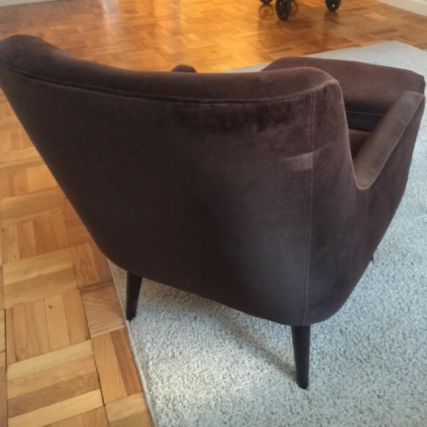 Room & Board Quinn Chair & Ottoman in Cocoa Brown Velvet - image-4