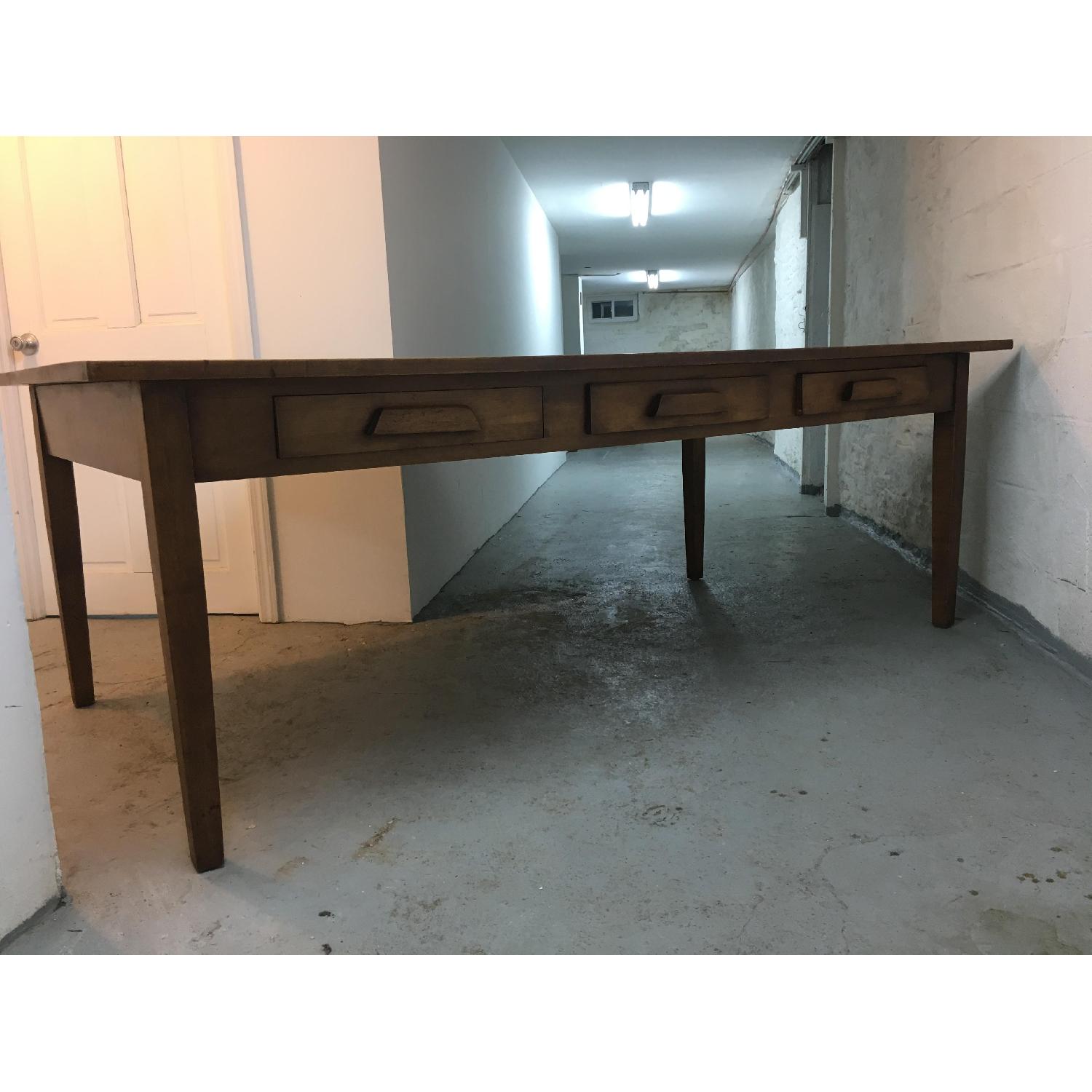 Vintage Solid Wood Dining Room/Library Table - image-1