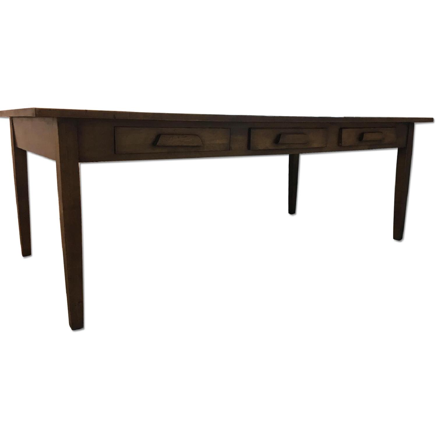 Vintage Solid Wood Dining Room/Library Table - image-0