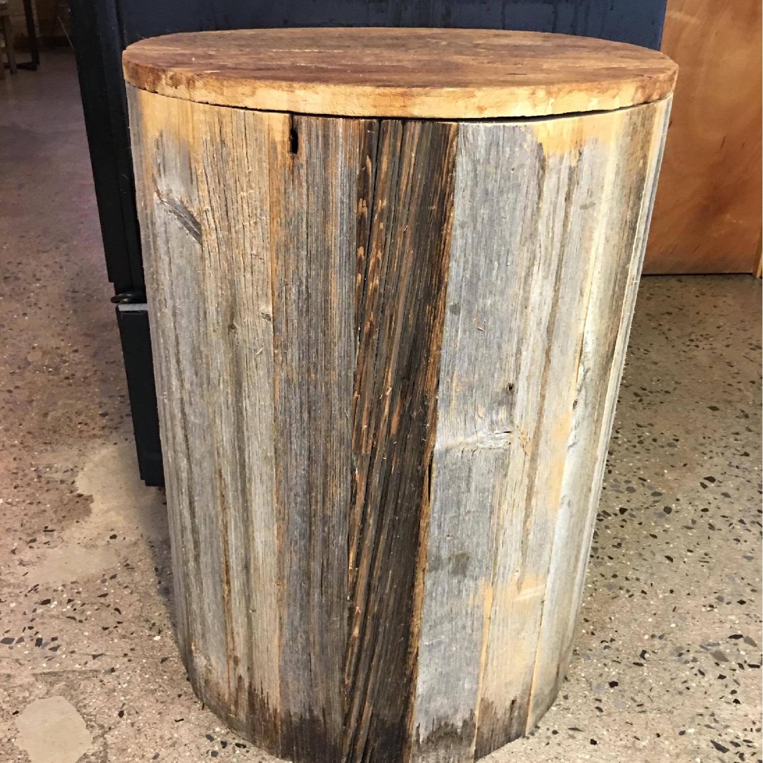 Reclaimed Barnwood Round Side/Coffee Table - image-1