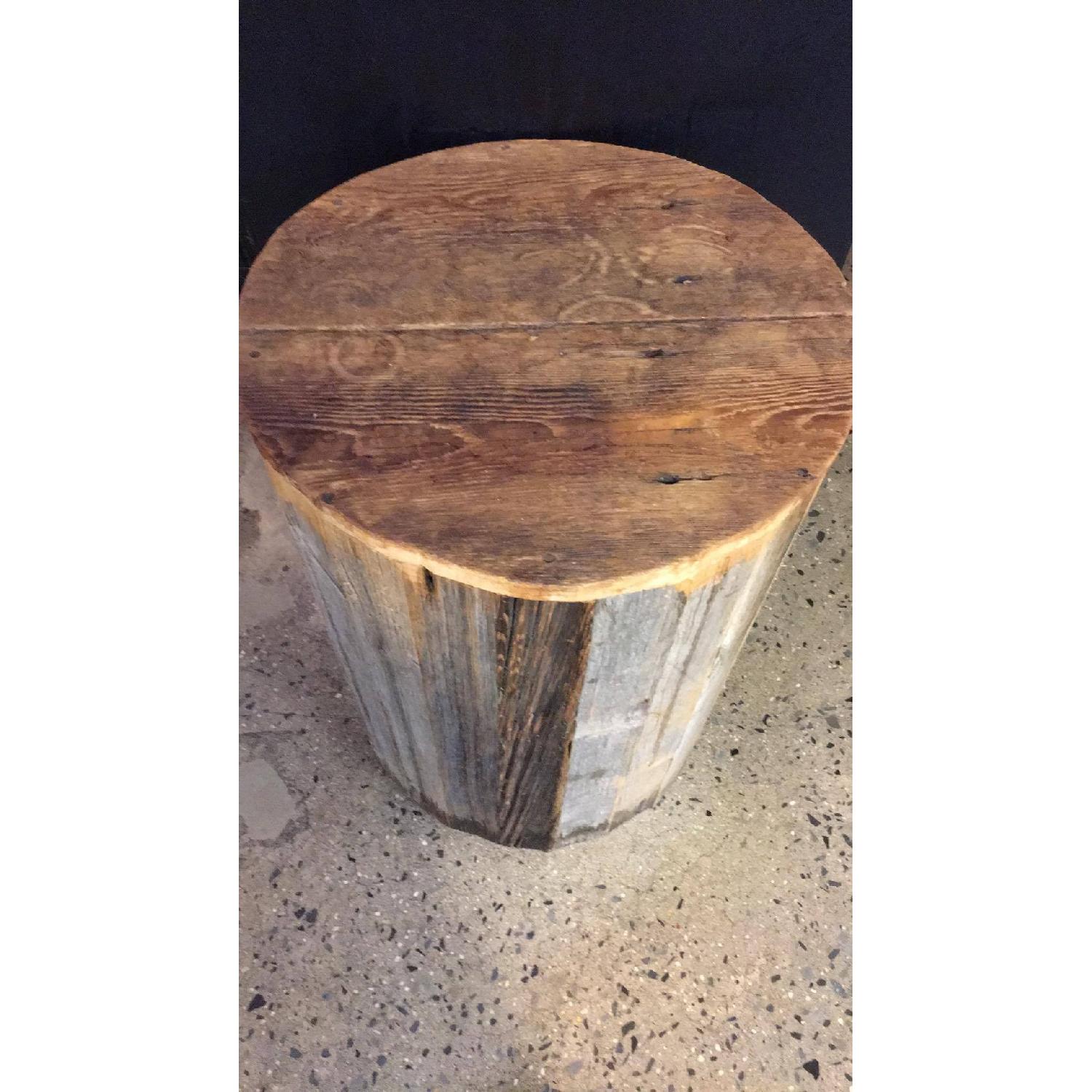 Reclaimed Barnwood Round Side/Coffee Table - image-3