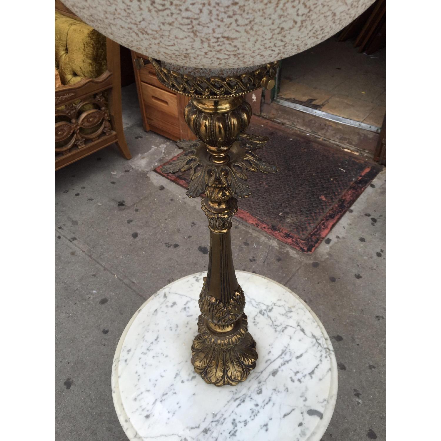 Vintage Marble & Glass Floor Table Lamp in Bronze - image-3