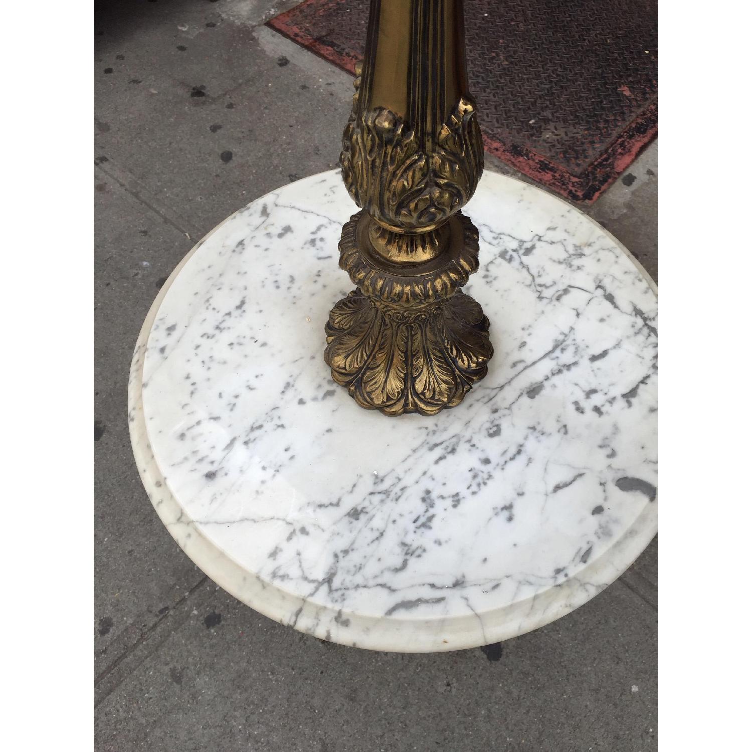 Vintage Marble & Glass Floor Table Lamp in Bronze - image-4