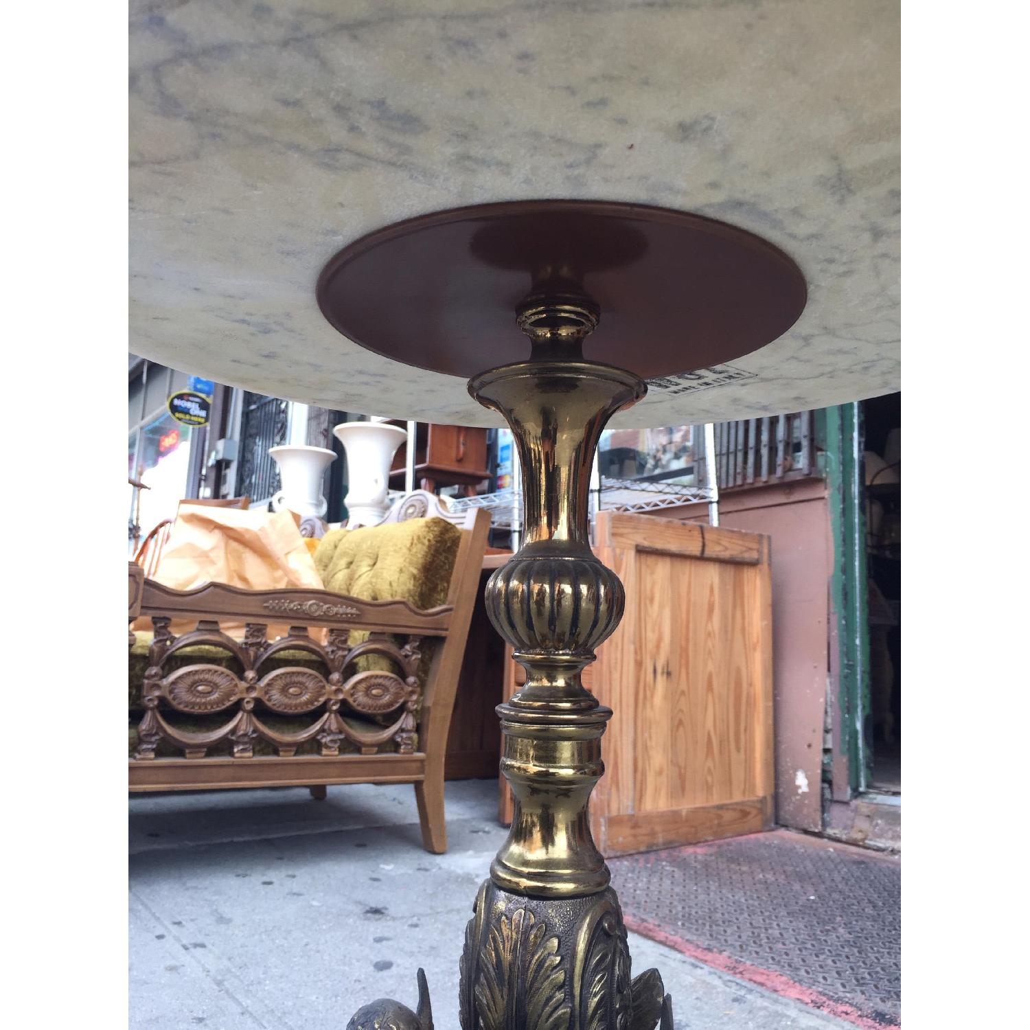 Vintage Marble & Glass Floor Table Lamp in Bronze - image-8