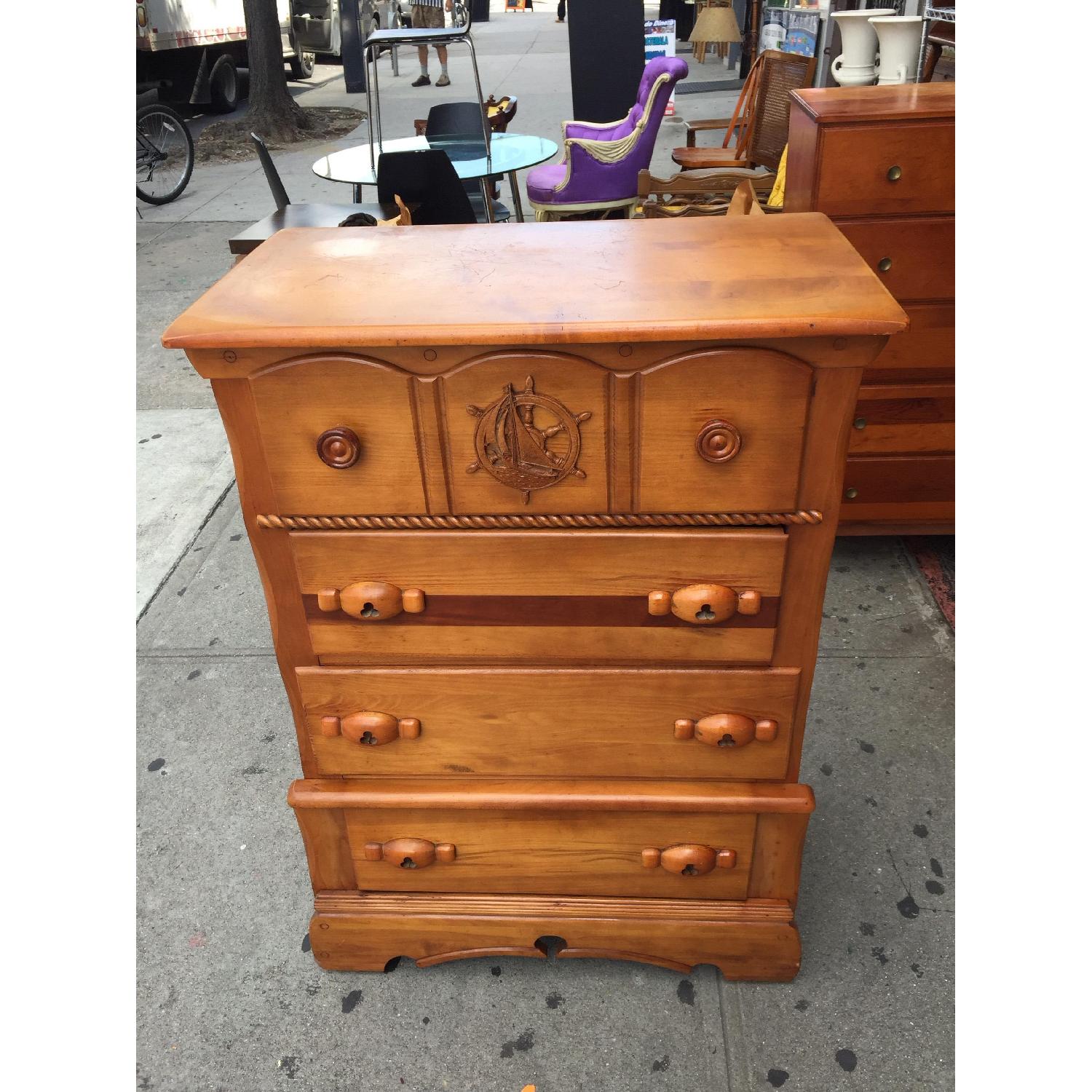 Vintage Solid Rock Maple & Hardwood Dressser - image-1