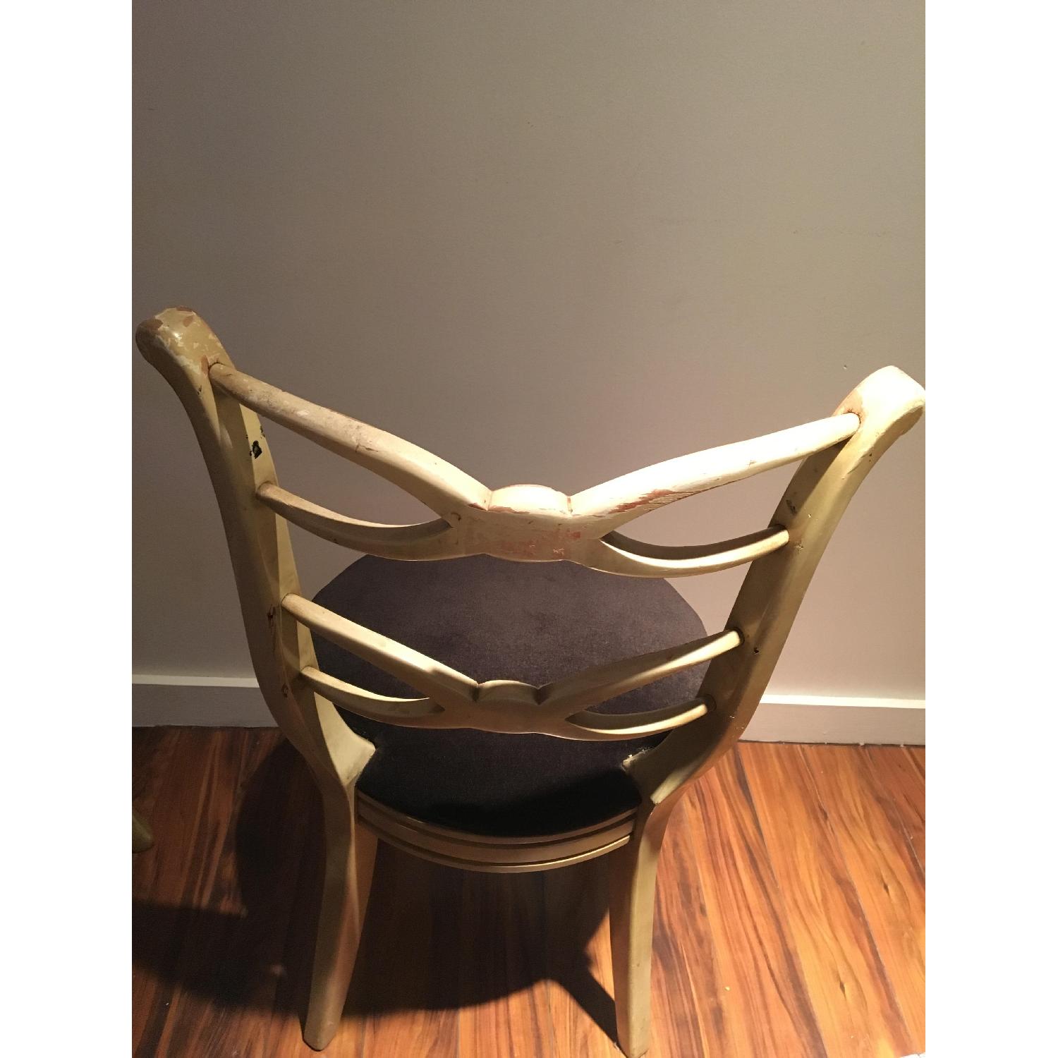 Shabby Chic Vintage Chair w/ Black Velvet Seat - image-3