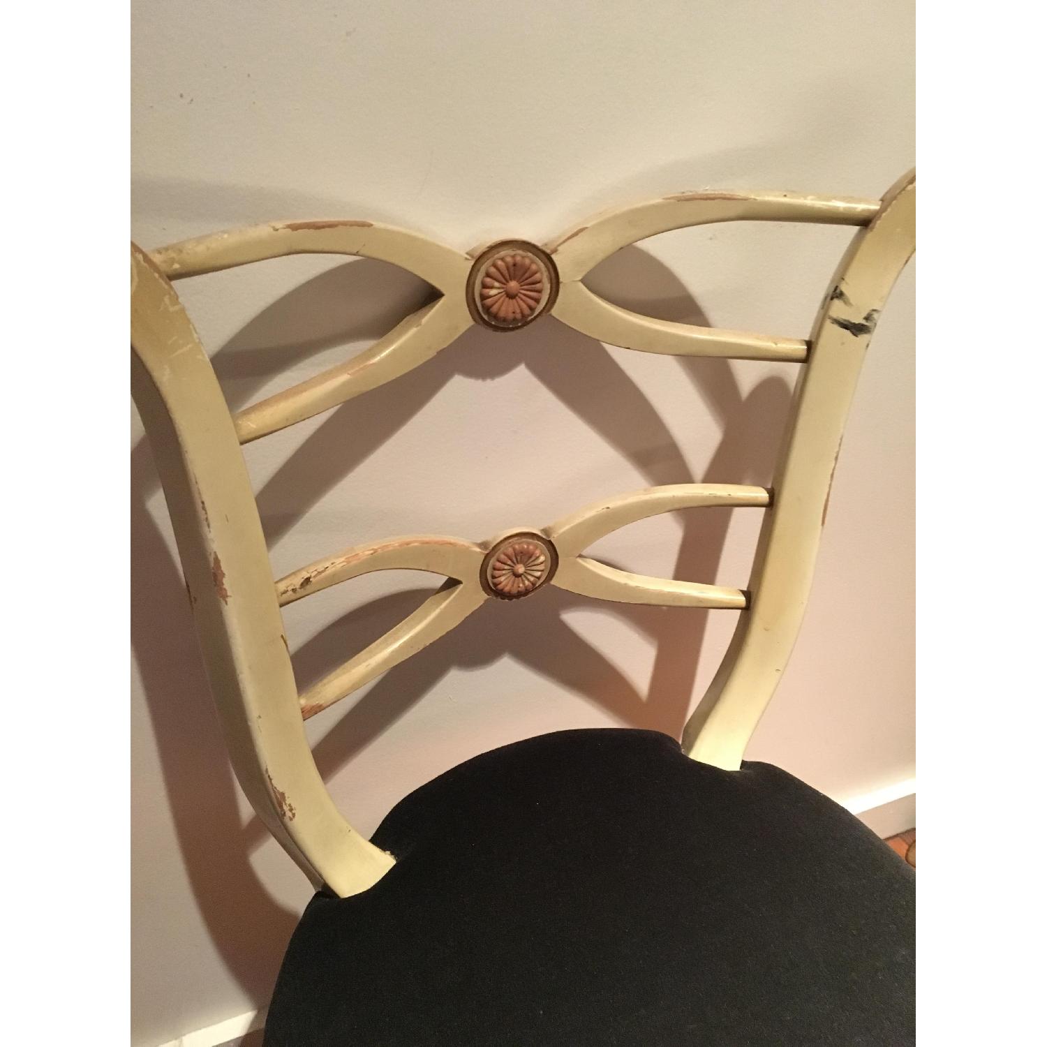 Shabby Chic Vintage Chair w/ Black Velvet Seat - image-4