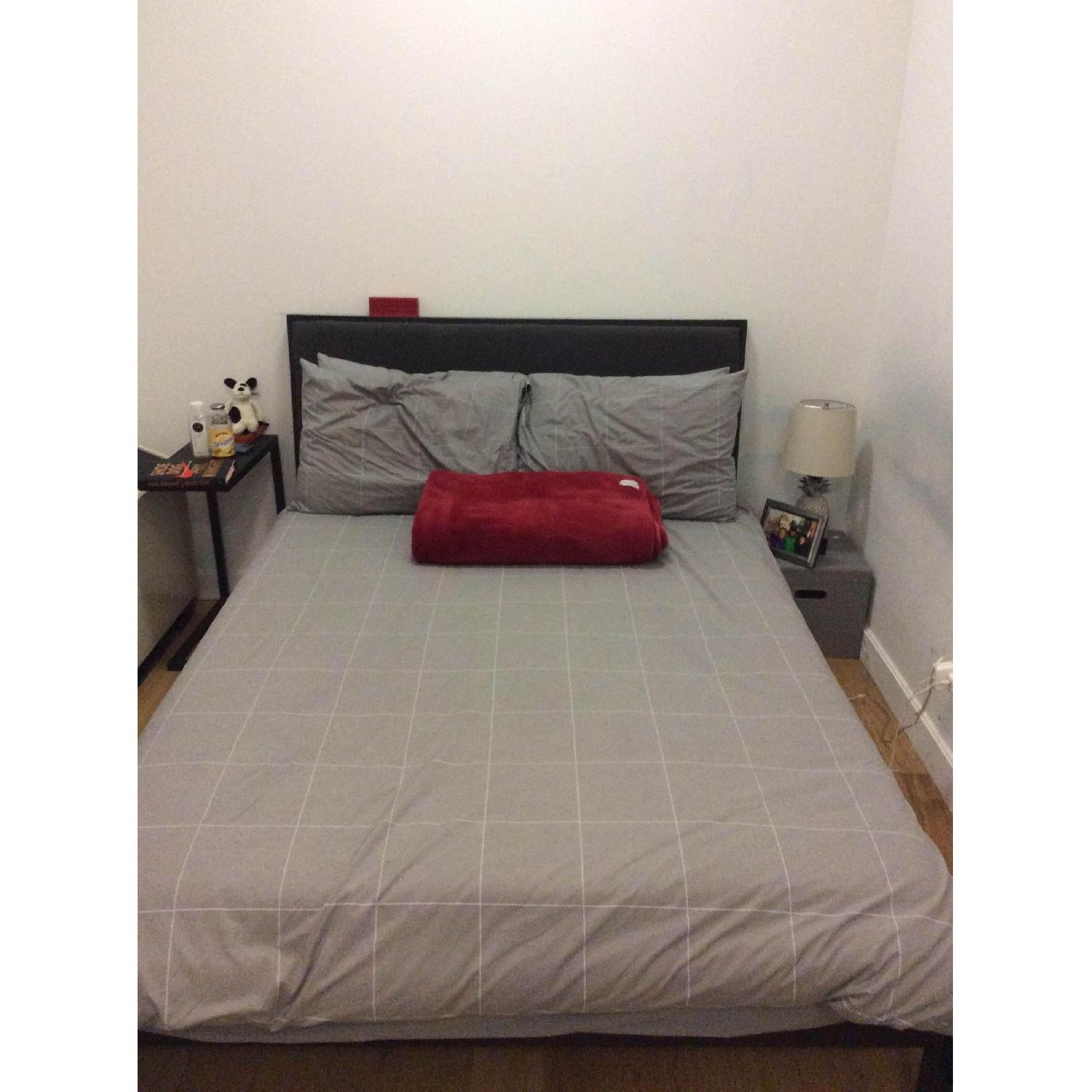 Crate & Barrel Isaac Charcoal Full Size Bed Frame - image-1