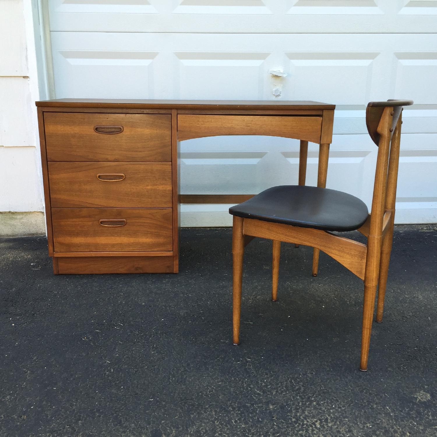 Mid-Century Modern Writing Desk & Chair - image-1