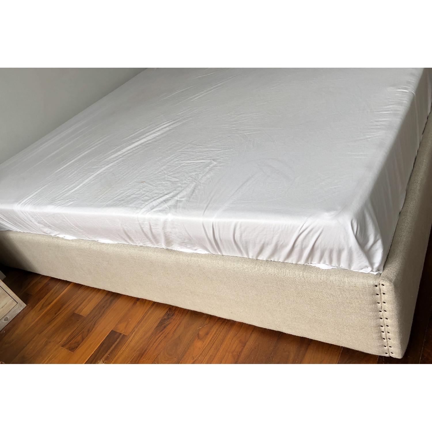 Restoration Hardware Floating King Size Belgium Linen Bed - image-4