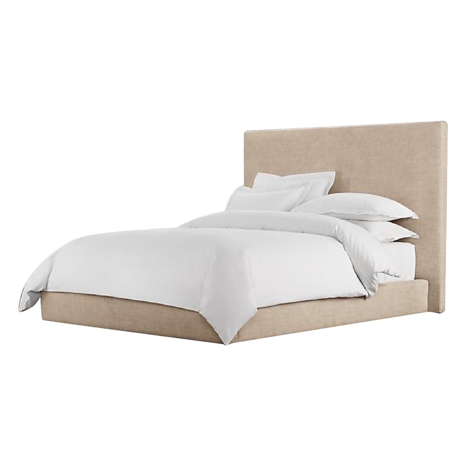 Restoration Hardware Floating King Size Belgium Linen Bed - image-5