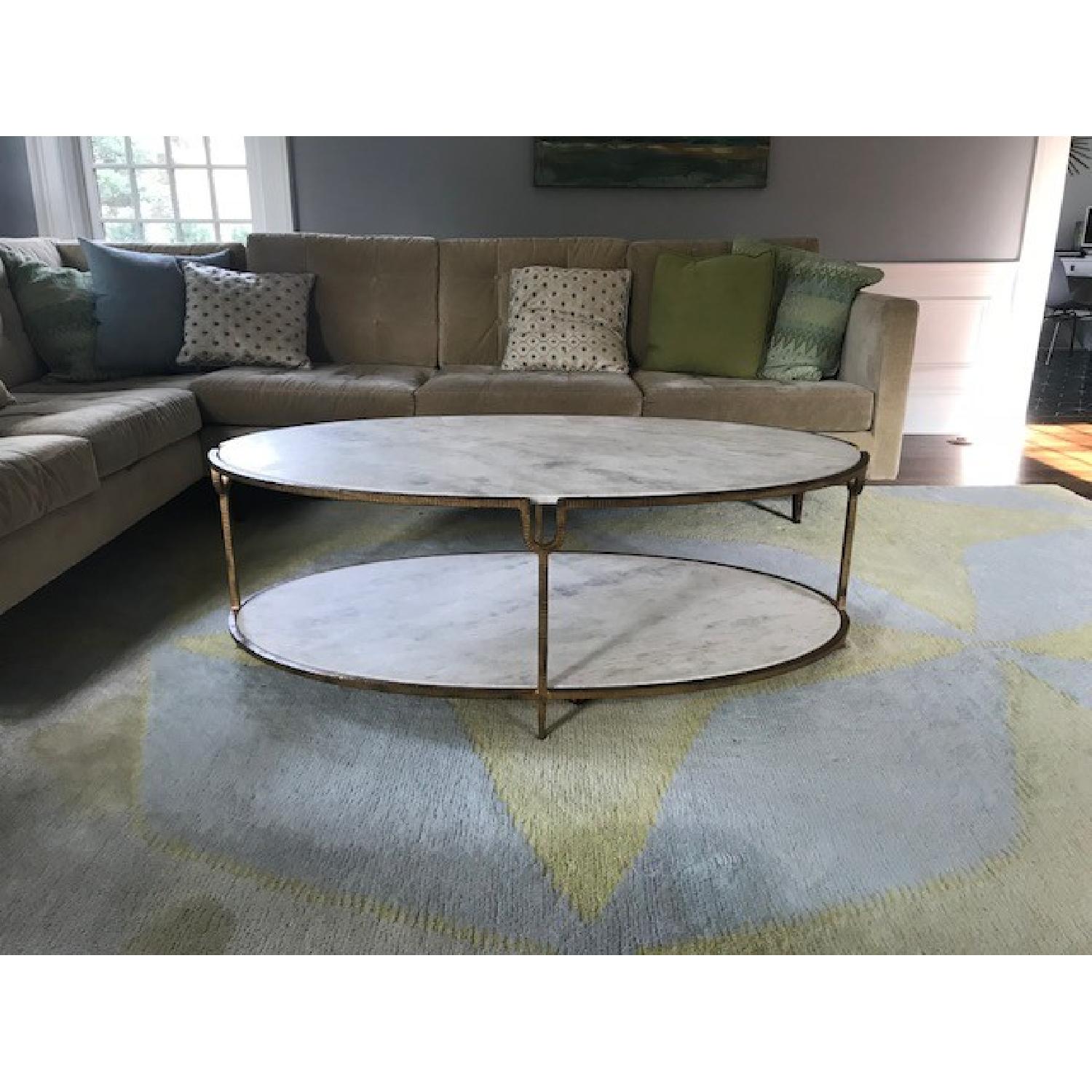 Marble & Brass Coffee Table - image-1