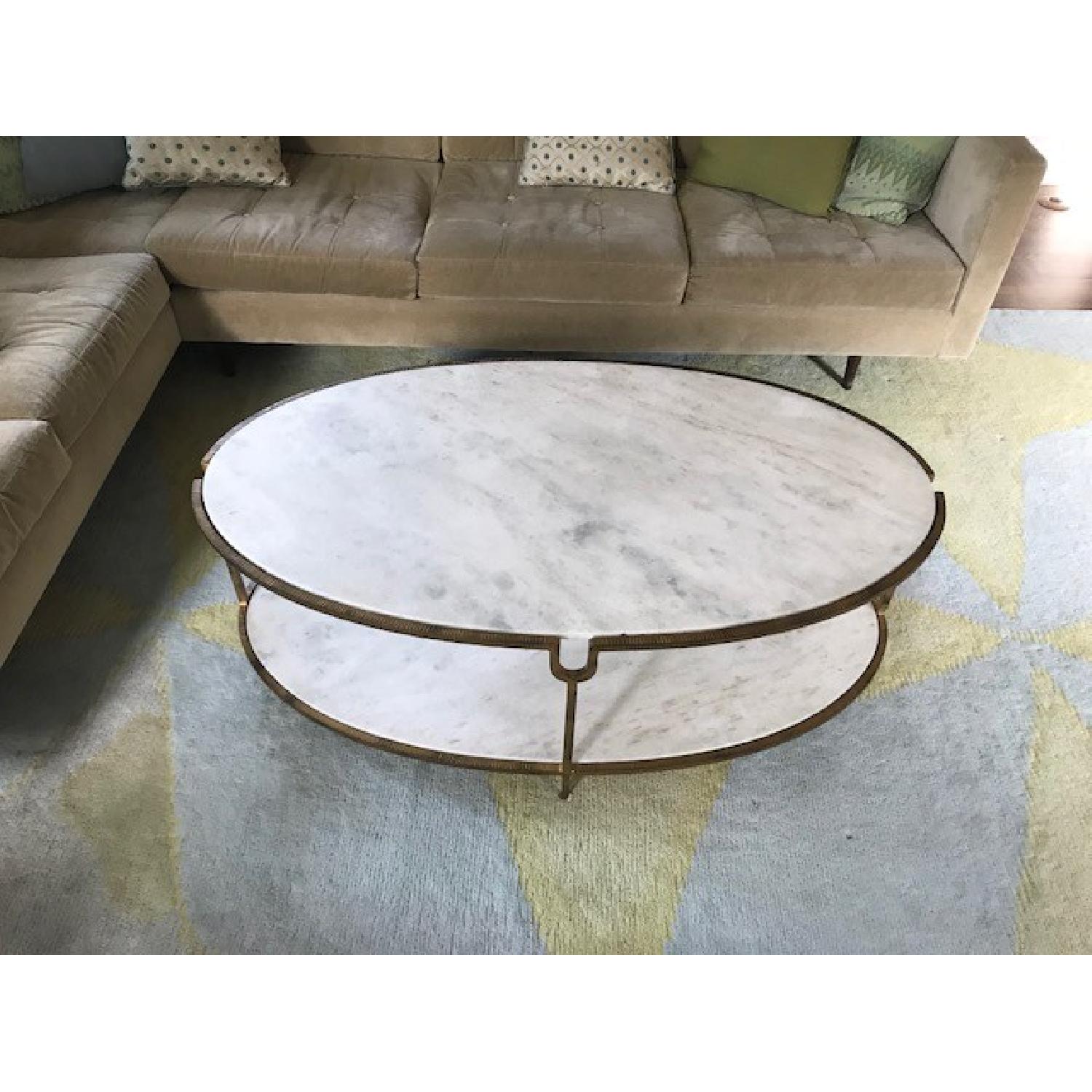 Marble & Brass Coffee Table - image-4