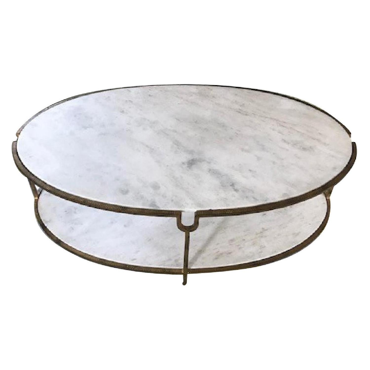 Marble & Brass Coffee Table - image-0