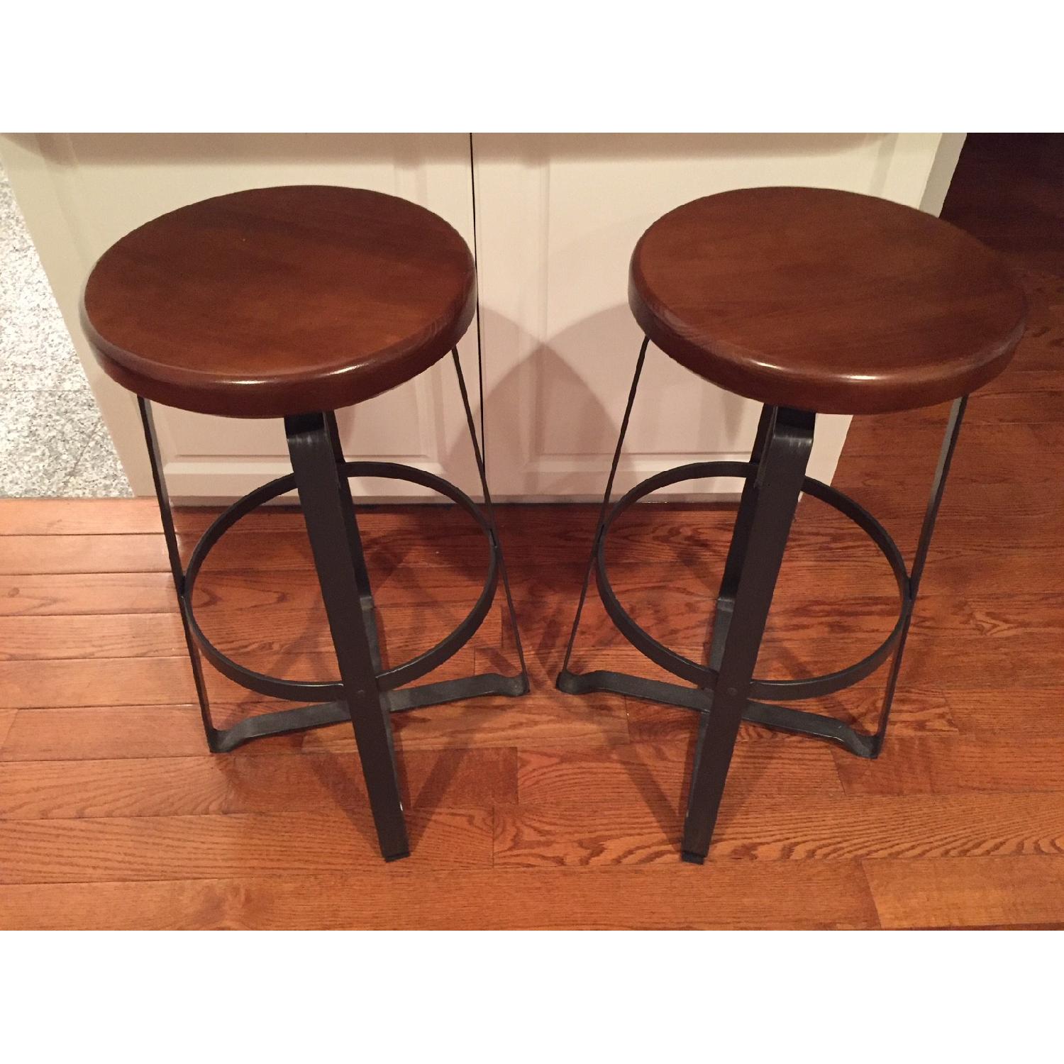 West Elm Adjustable Industrial Backless Swivel Stools - image-1