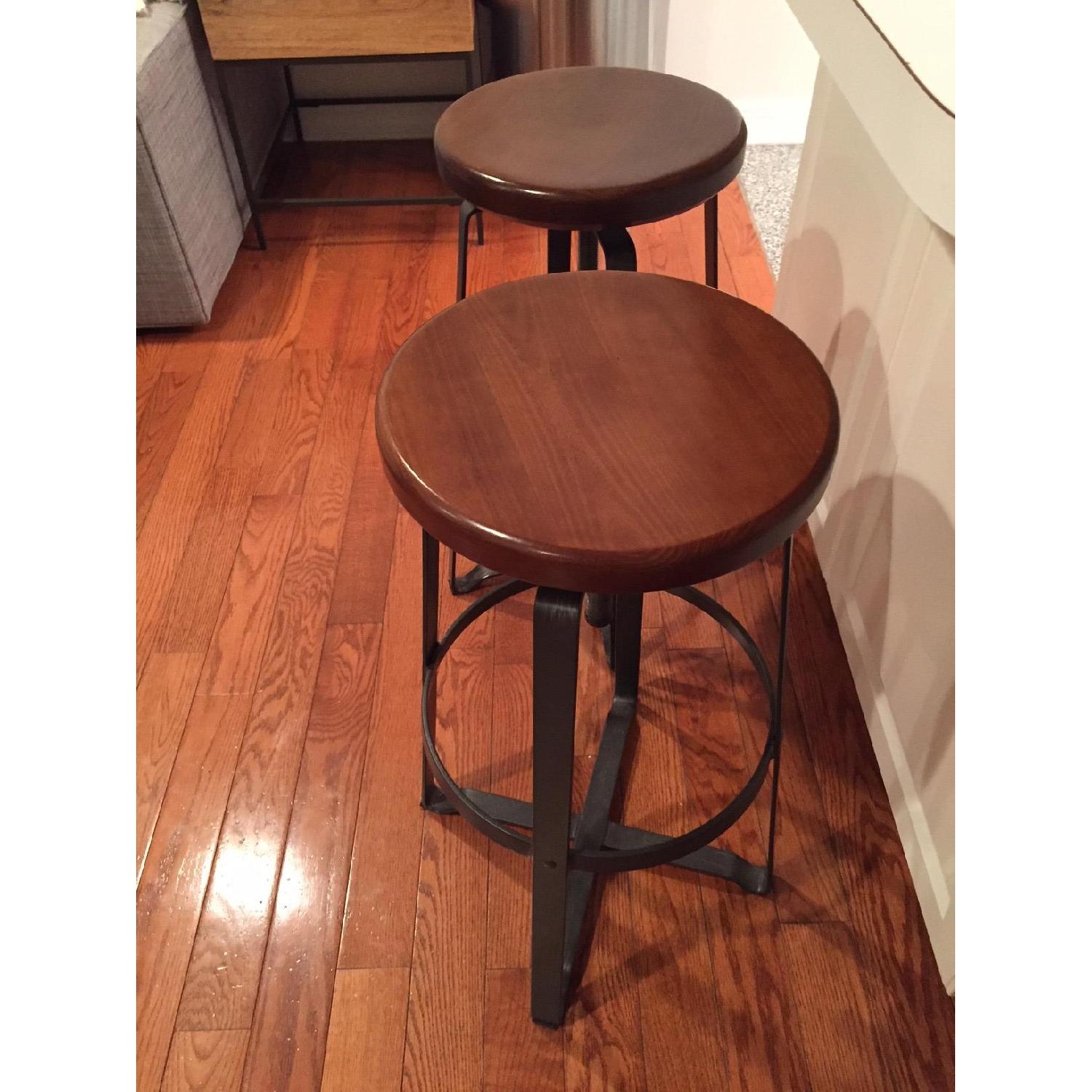 West Elm Adjustable Industrial Backless Swivel Stools - image-2